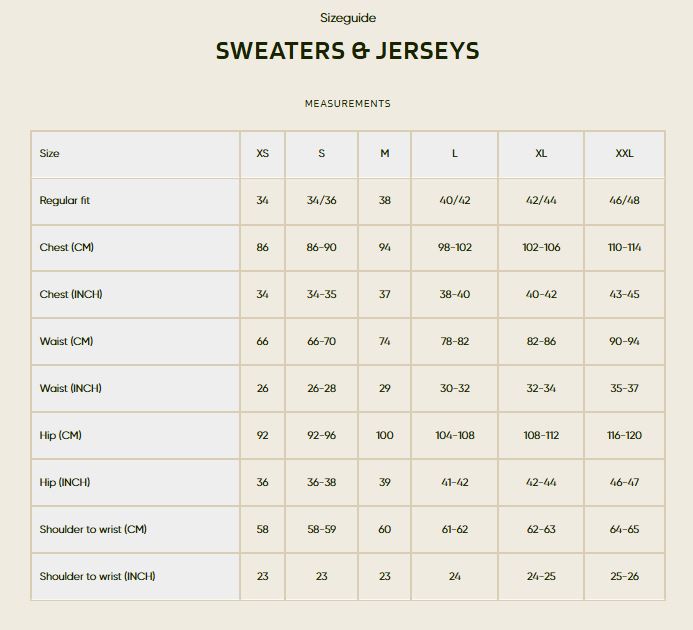Harkila Women's Sweater & Jersey - Size Guide