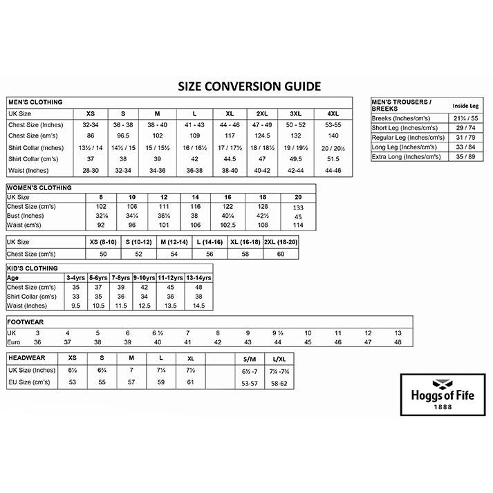 Hoggs Size-Guide