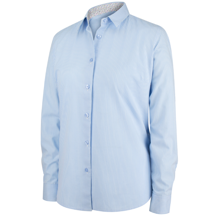 Hoggs of Fife Bonnie II Cotton Shirt Light Blue Stripe 1