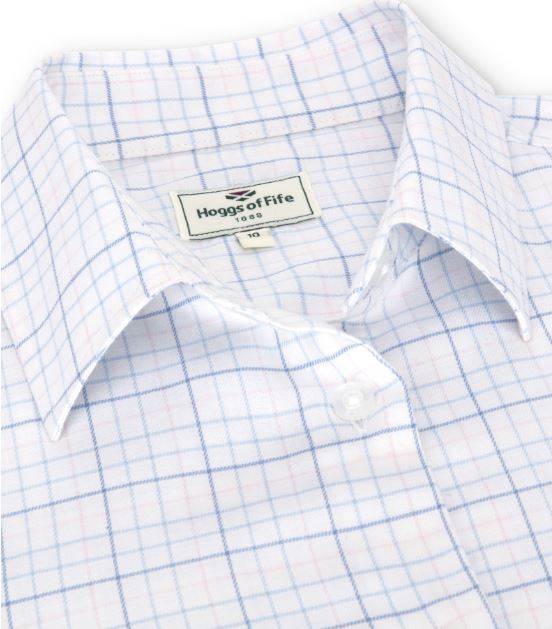 Hoggs of Fife Callie Twill Check Shirt White-Pink-Blue 2
