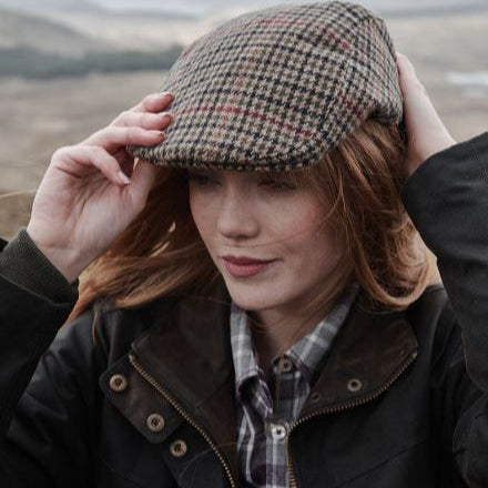 Hoggs of Fife Dogtooth Waterproof Tweed Cap Grey 2