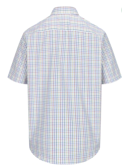 Hoggs of Fife Kessock Short Sleeve Shirt Green-Red 3