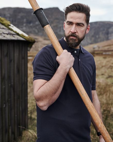 Hoggs of Fife Largs Pique Polo Shirt Navy 3