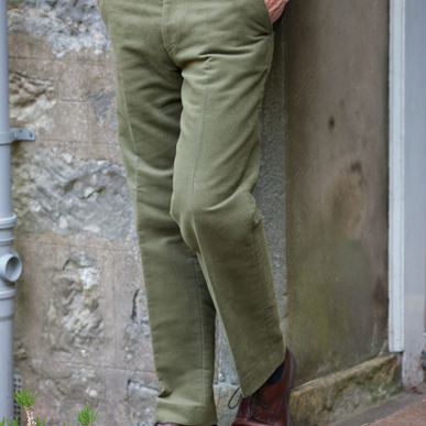 Hoggs of Fife Monarch Moleskin Trousers (Unfinished Leg) Dark Lovat