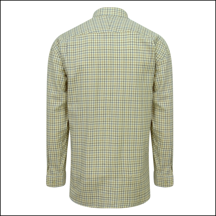 Hoggs of Fife Pure Cotton Dark Brown-Gold-Navy Tattersall Check Shirt 3