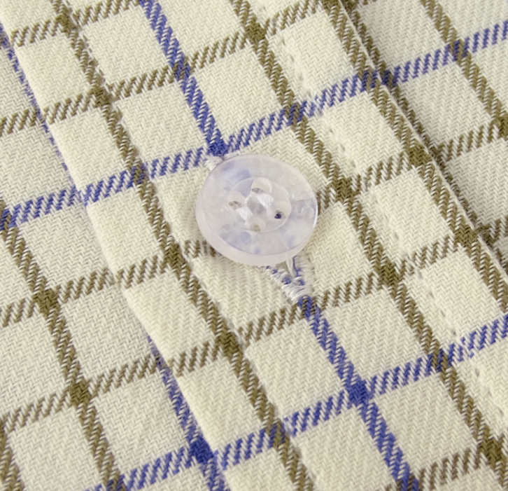 Hoggs of Fife Pure Cotton Navy-Olive Tattersall Check Shirt 2