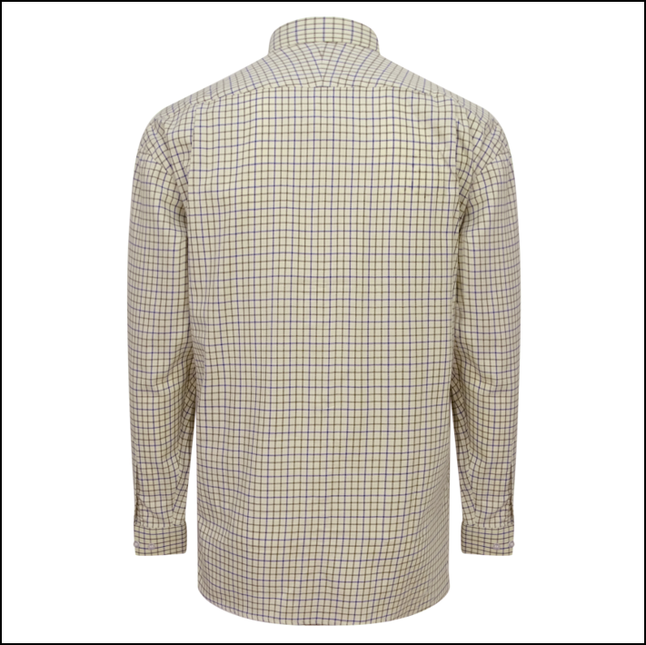 Hoggs of Fife Pure Cotton Navy-Olive Tattersall Check Shirt 3