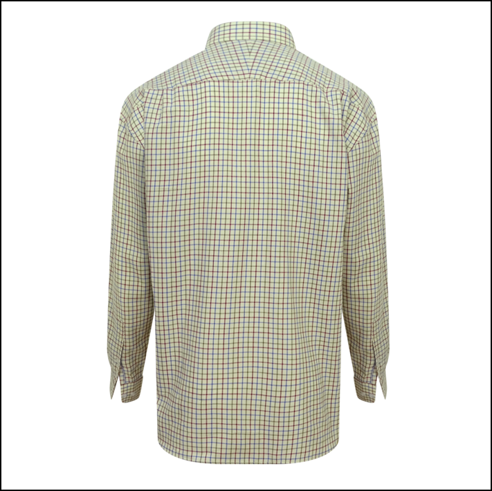 Hoggs of Fife Pure Cotton Wine-Blue-Green Tattersall Check Shirt 3