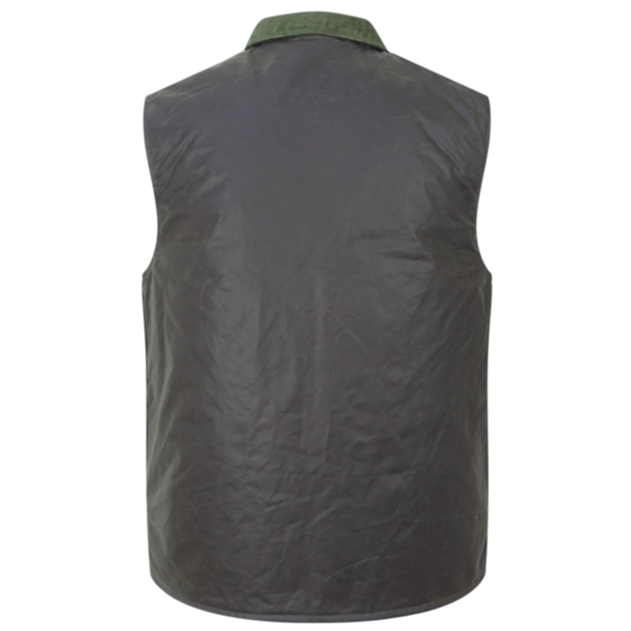 Hoggs of Fife Padded Waxed Waistcoat Olive 3