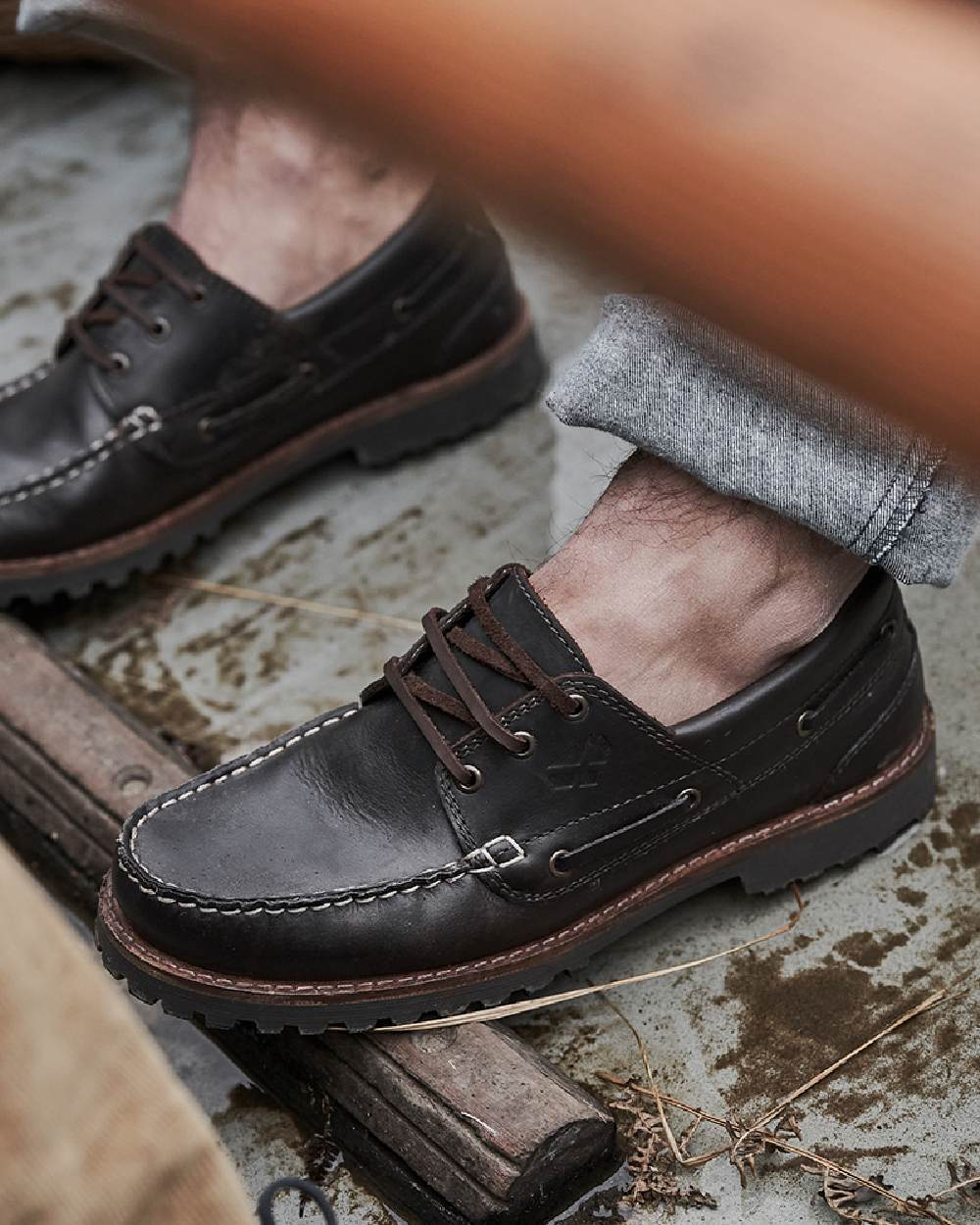 Hoggs Kintyre Rugged Moccasin Boat Shoe Chestnut
