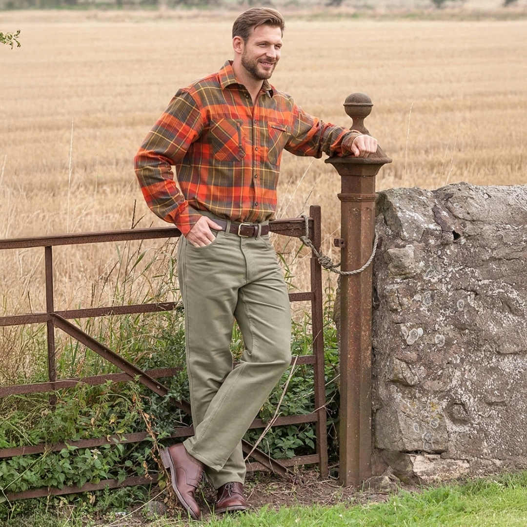 Hoggs of Fife Monarch II Moleskin Trousers Lovat