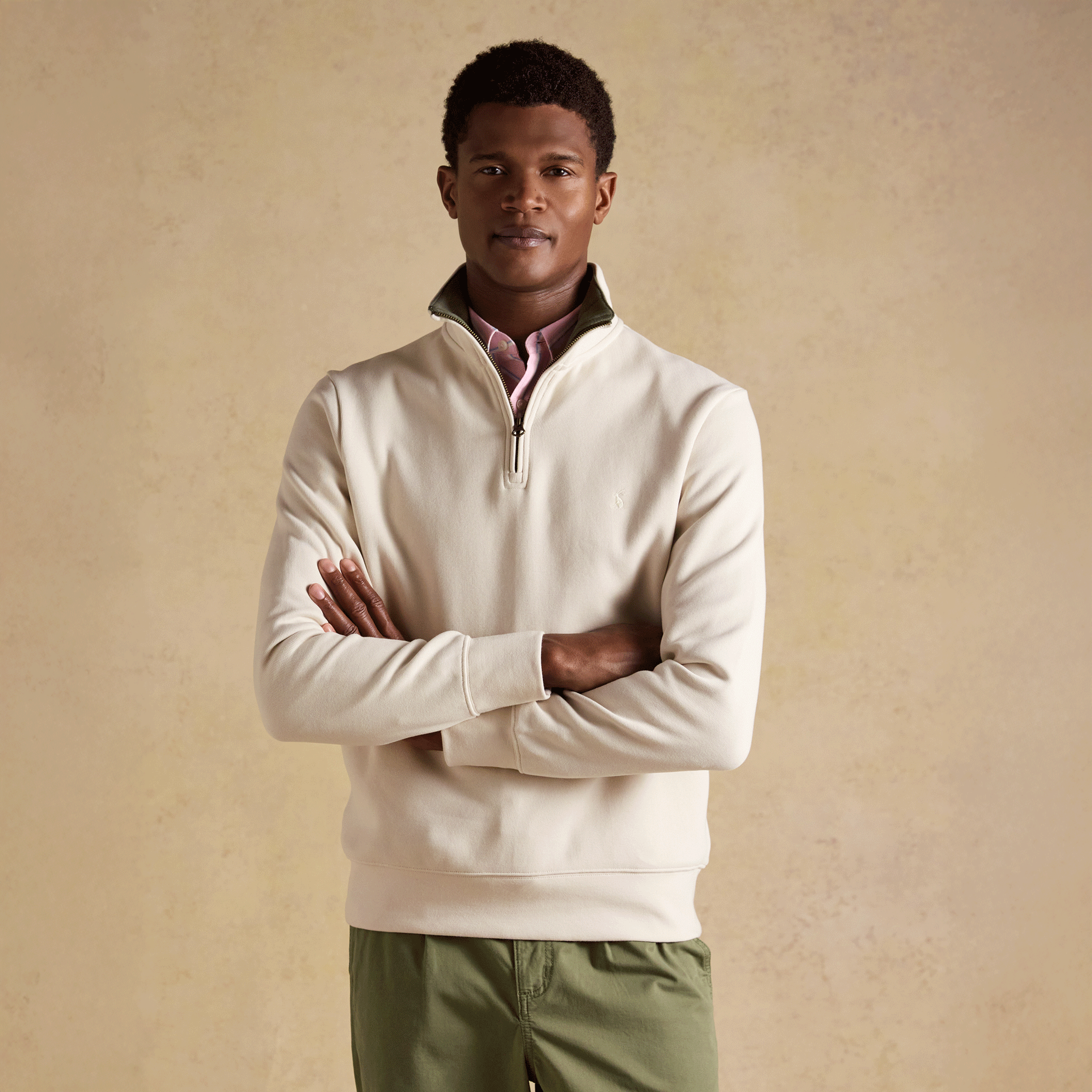 Joules Alistair 1/4 Zip Sweatshirt Cream