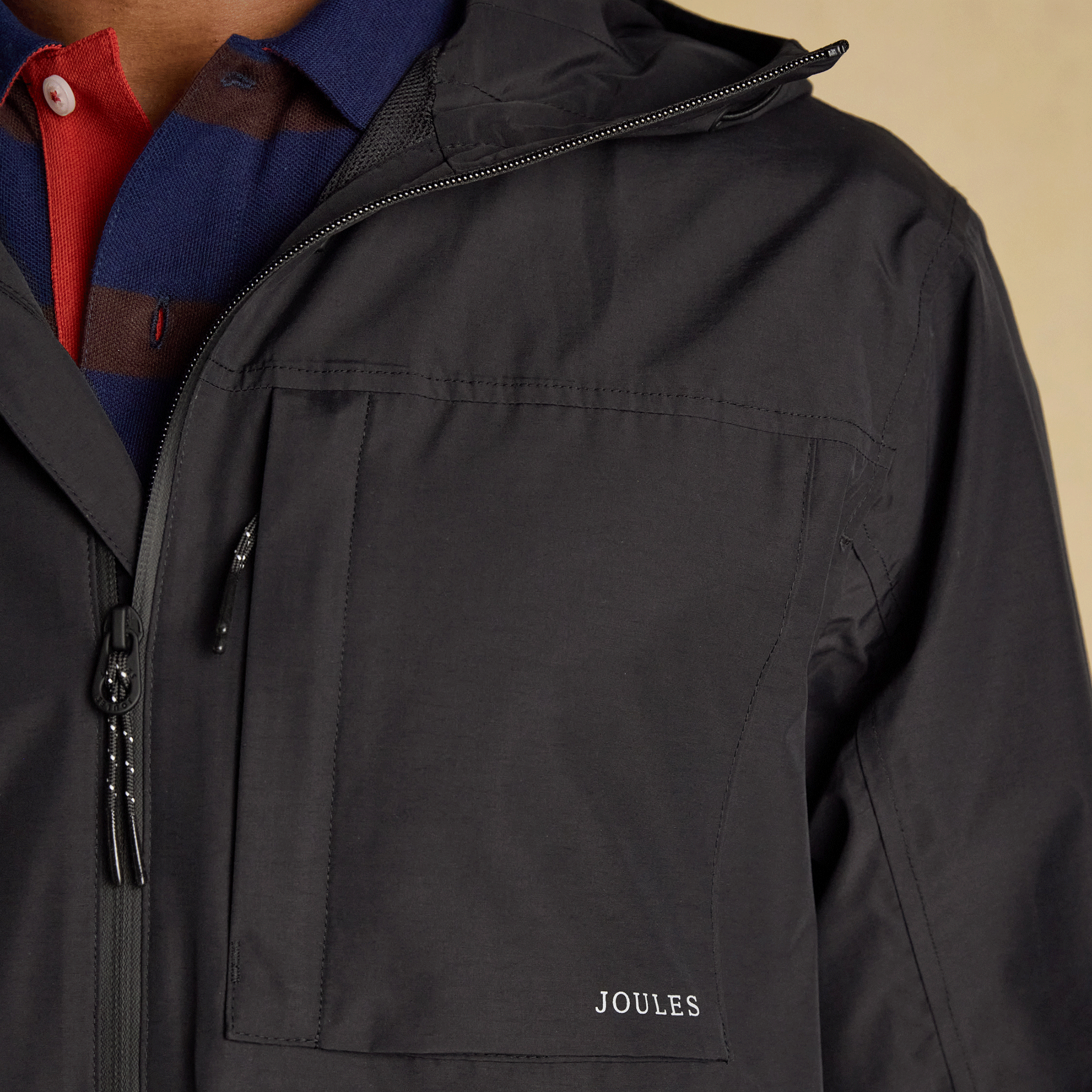 Joules Ayston Lightweight Waterproof Coat Black