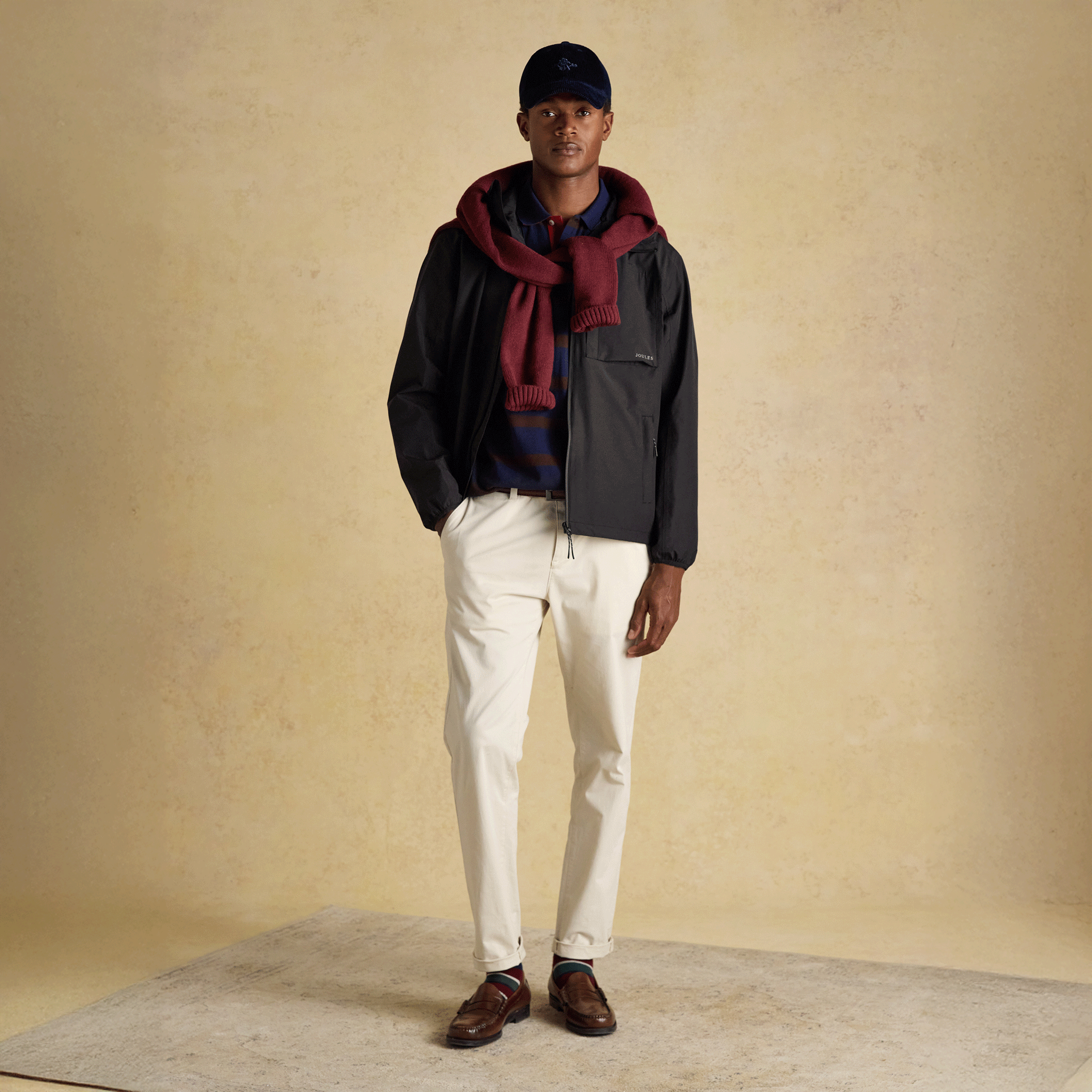 Joules Ayston Lightweight Waterproof Coat Black