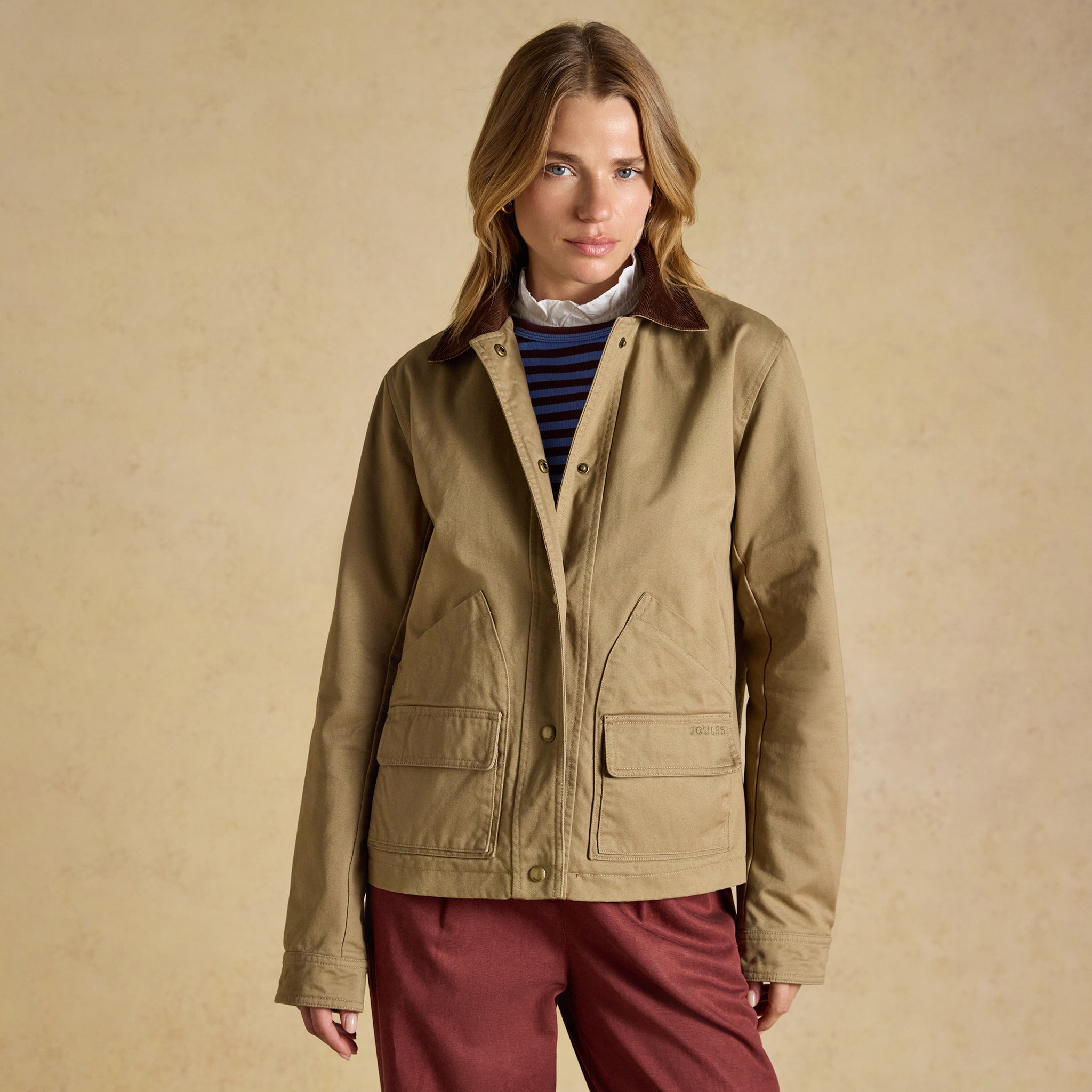 Joules Barn Jacket Tan Brown