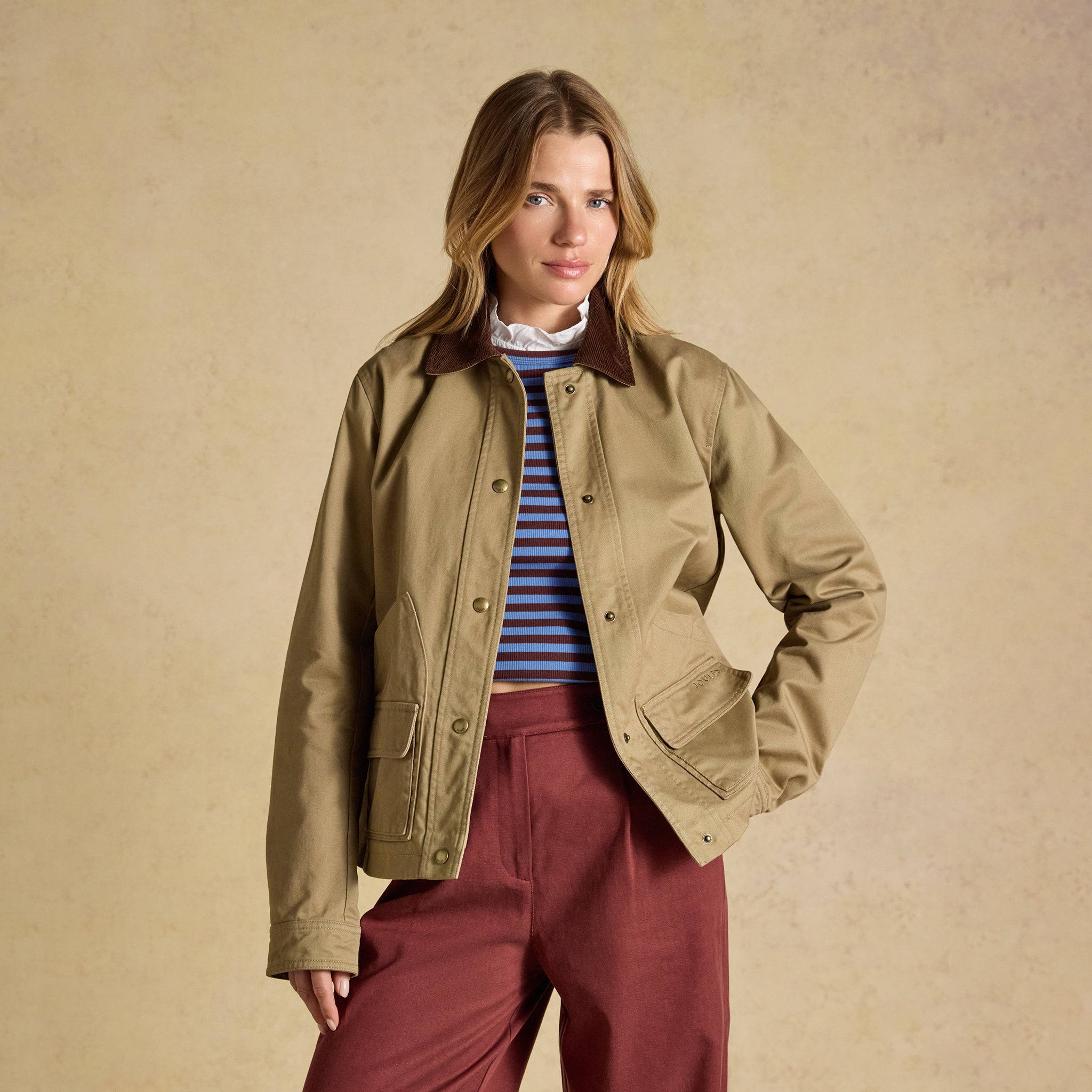 Joules Barn Jacket Tan Brown