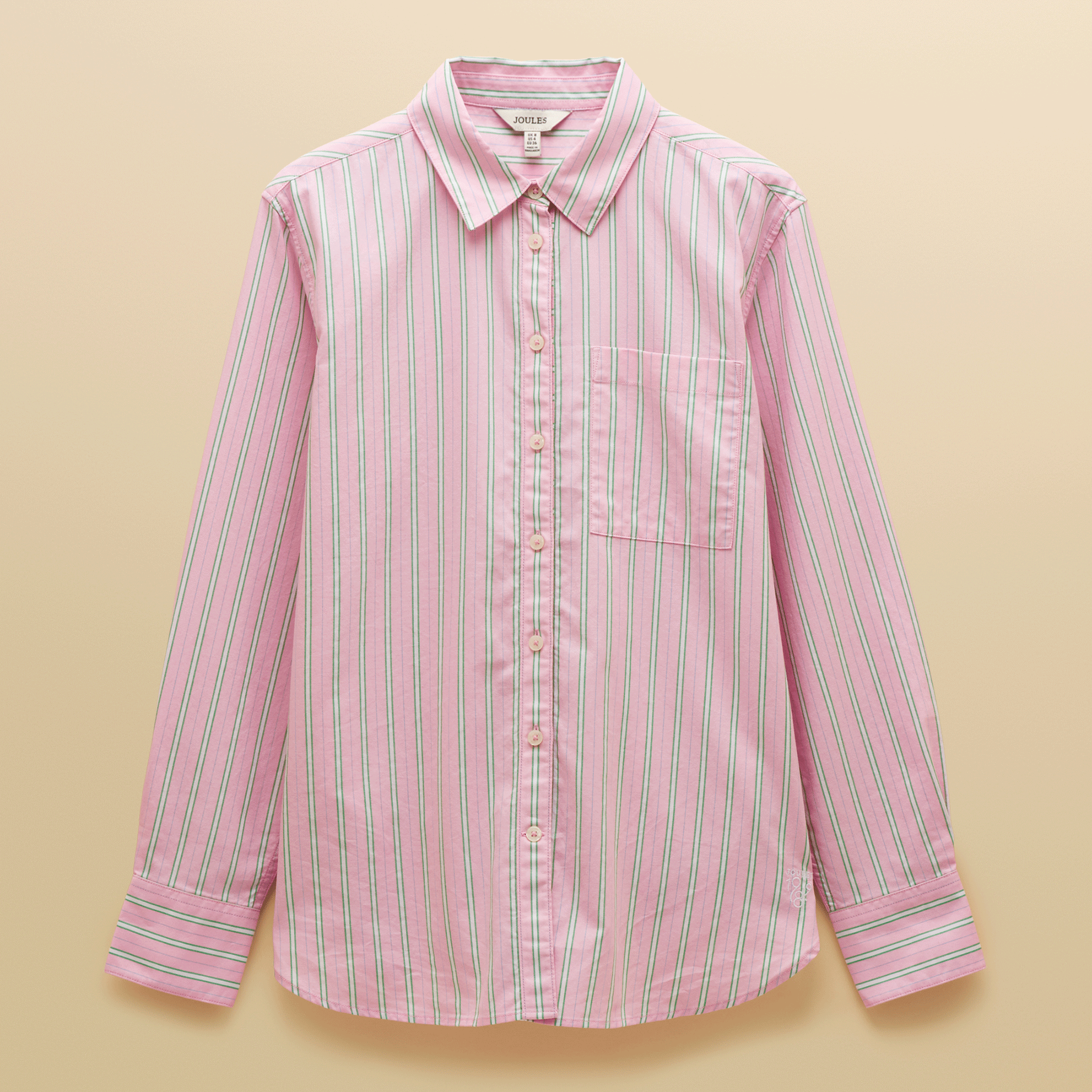Joules Boyfriend Oxford Shirt in Pink Stripe