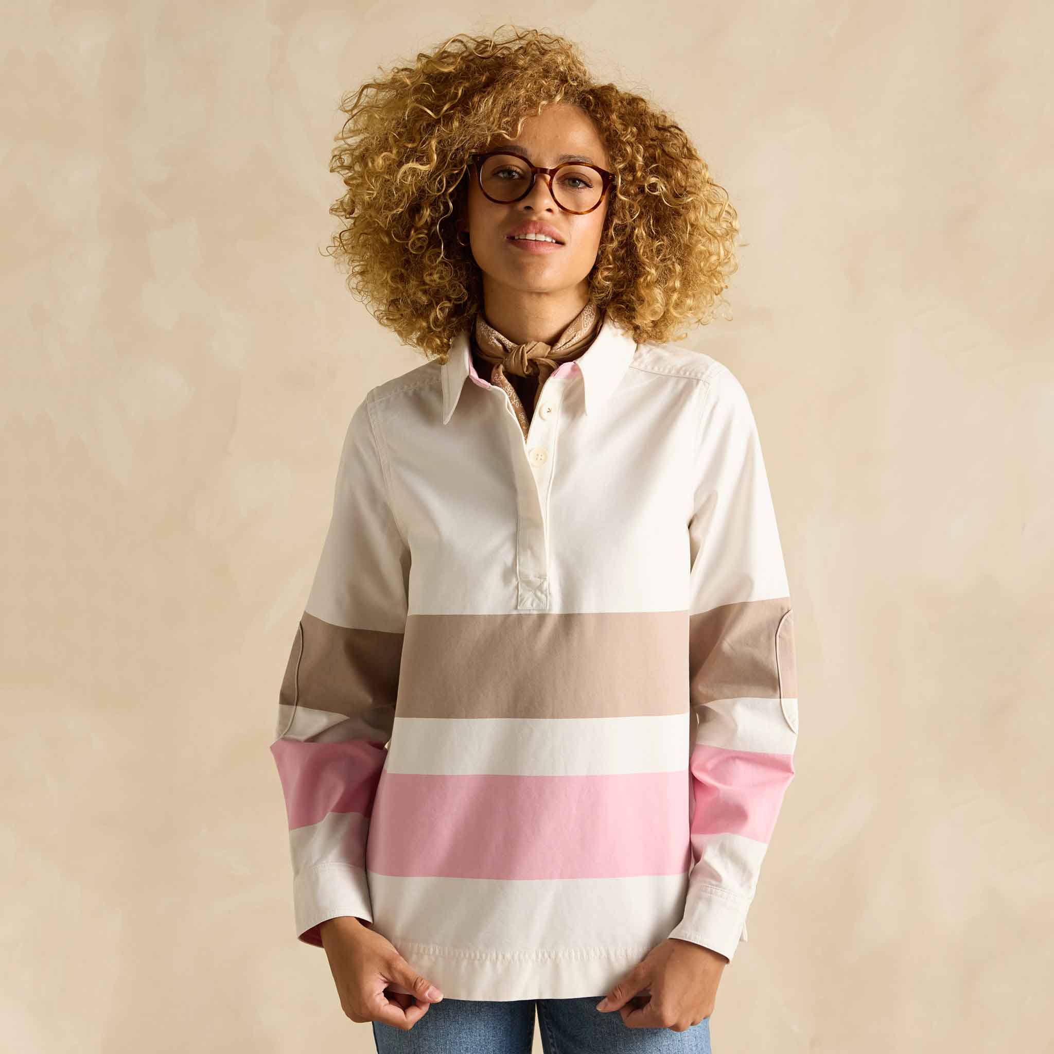 Joules Brinley Tan-Pink Deck Shirt