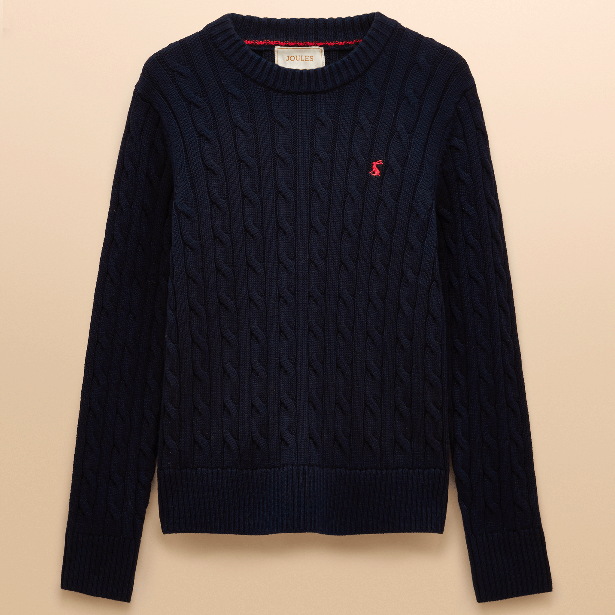 Joules Classic Cable Cotton Crew Neck Jumper Navy