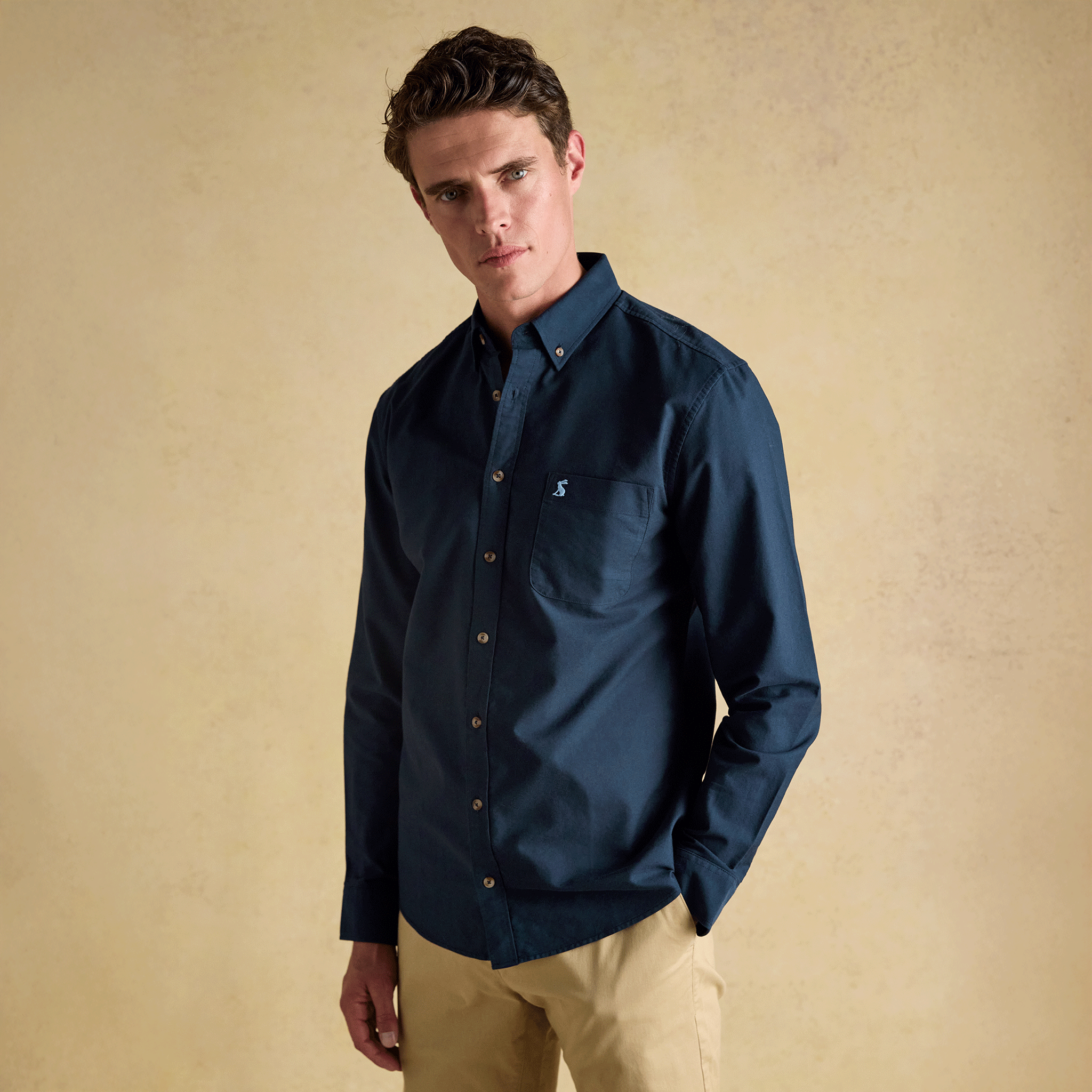 Joules Classic Fit Oxford Shirt in Navy