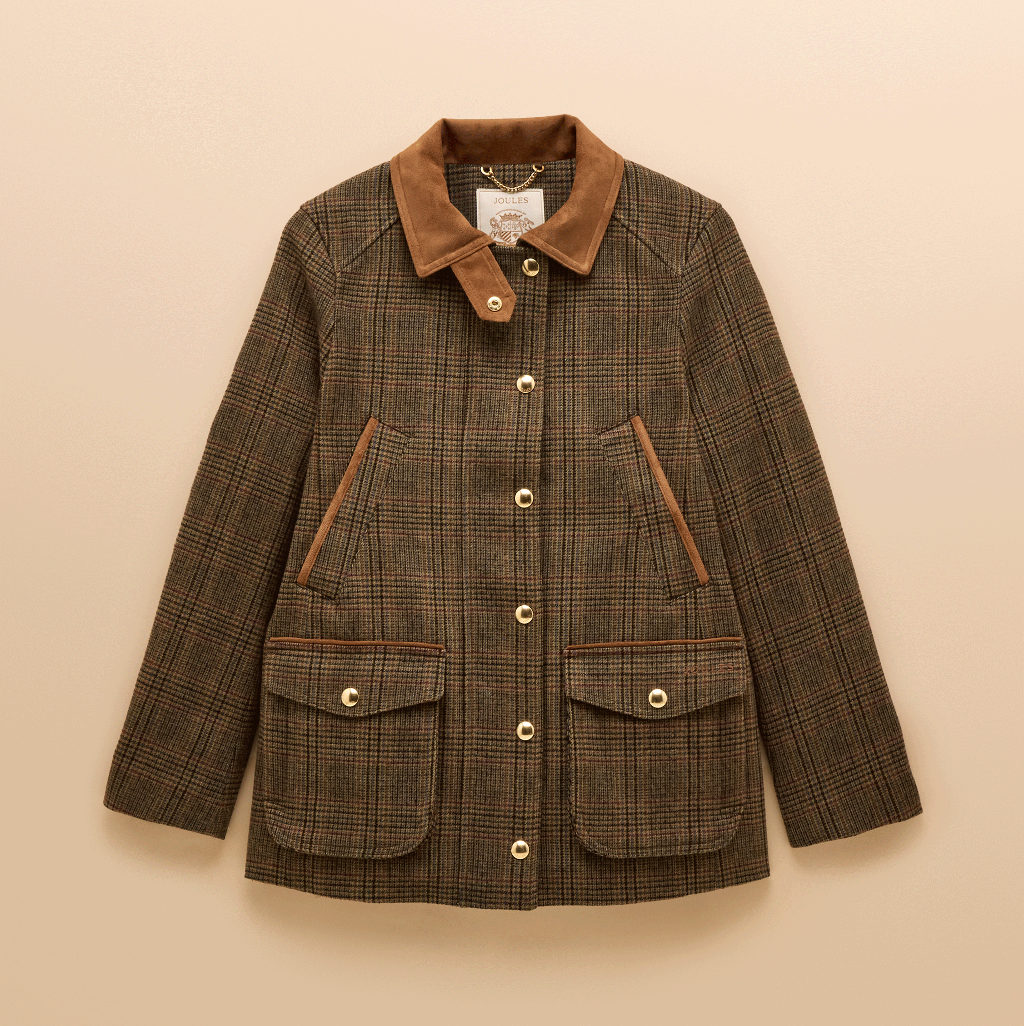 Joules Contemporary Fieldcoat Brown Check-Roston Tweed