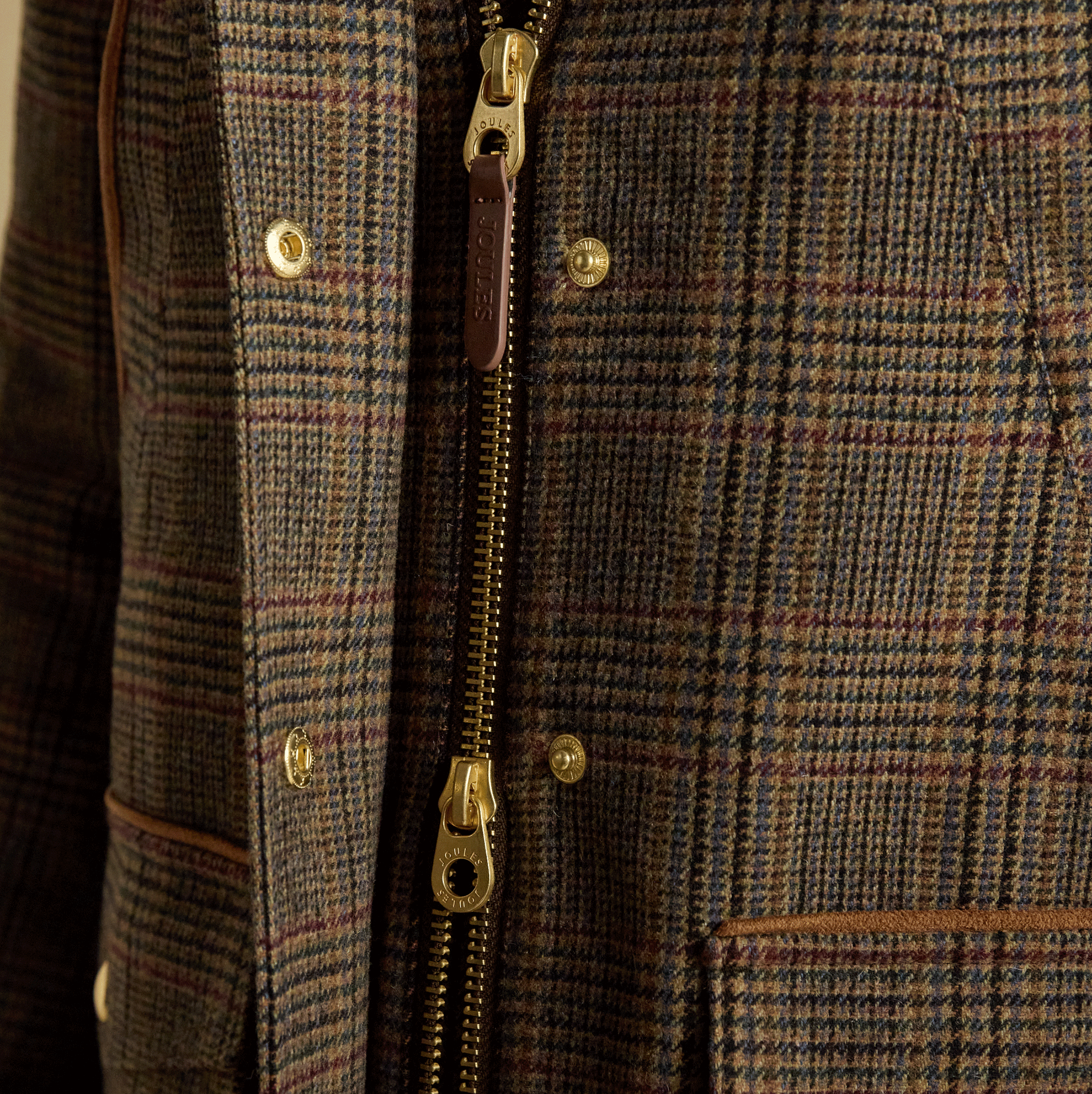 Joules Contemporary Fieldcoat Brown Check-Roston Tweed