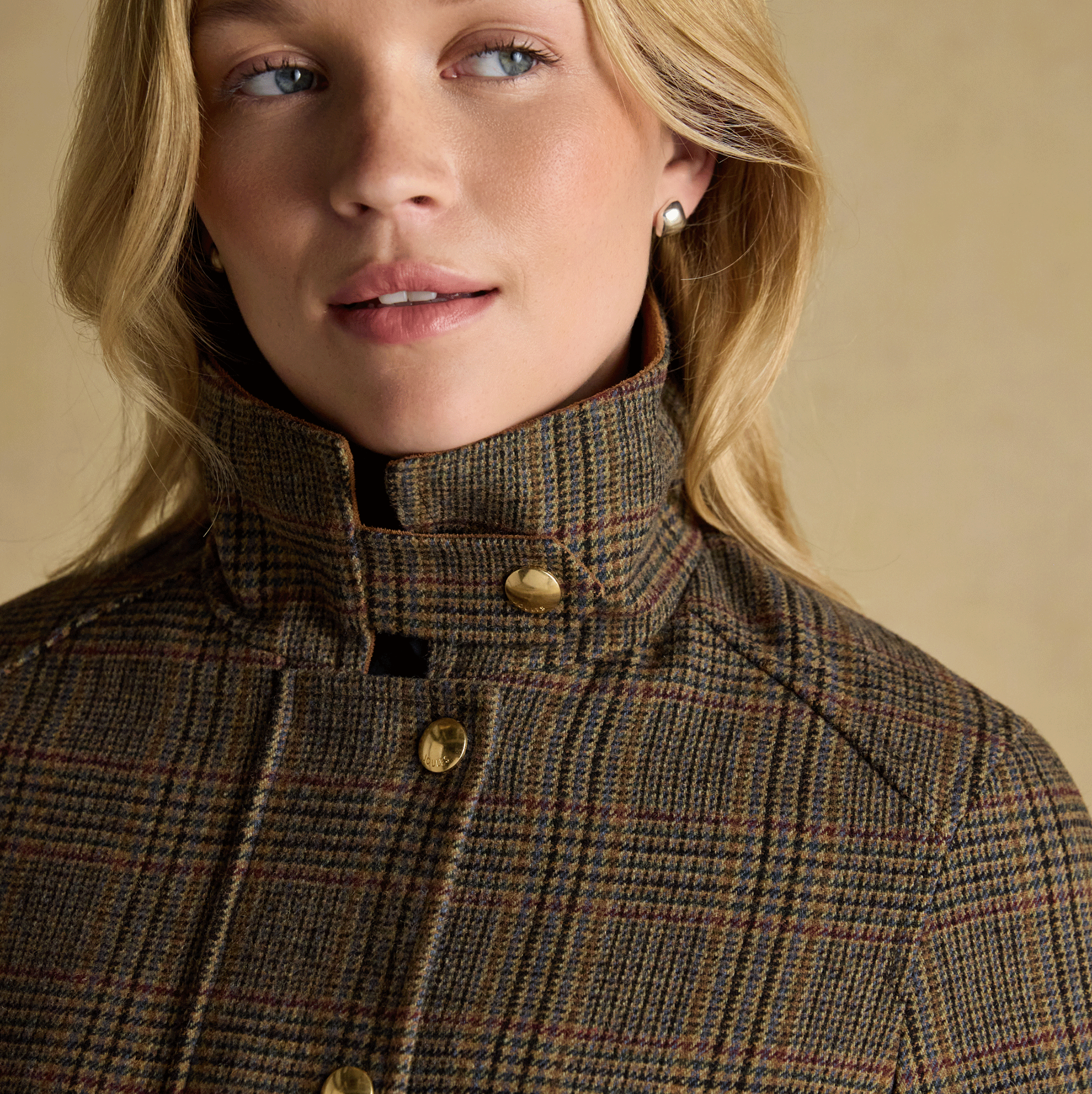 Joules Contemporary Fieldcoat Brown Check-Roston Tweed