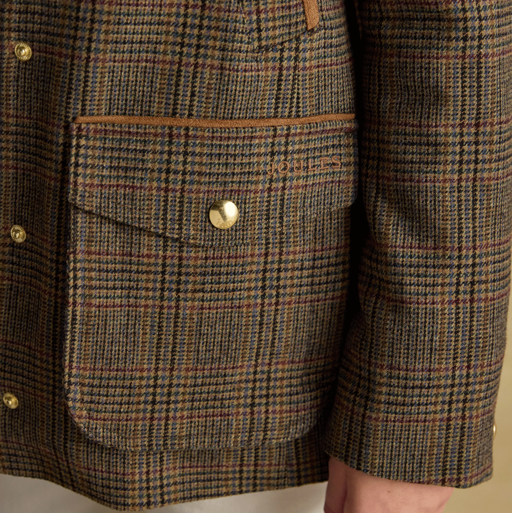 Joules Contemporary Fieldcoat Brown Check-Roston Tweed