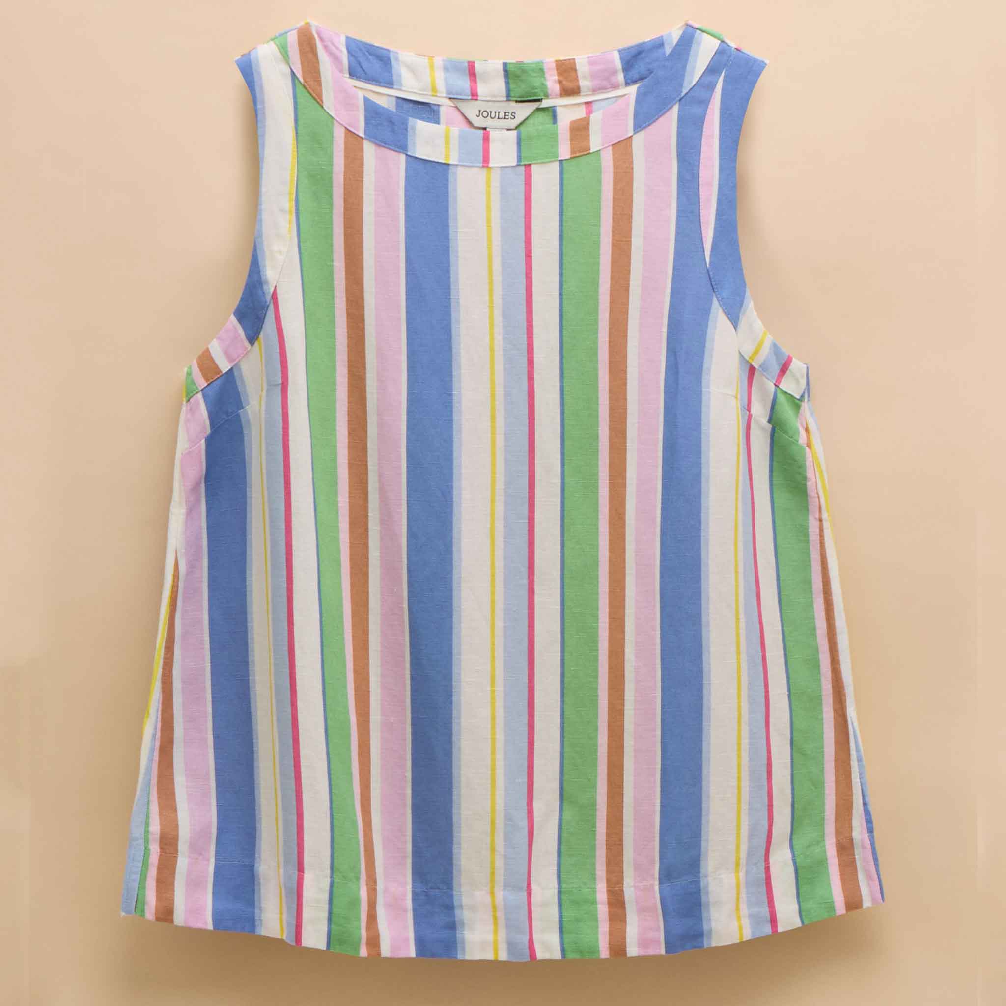 Joules Cove Multi Stripe Sleeveless Top