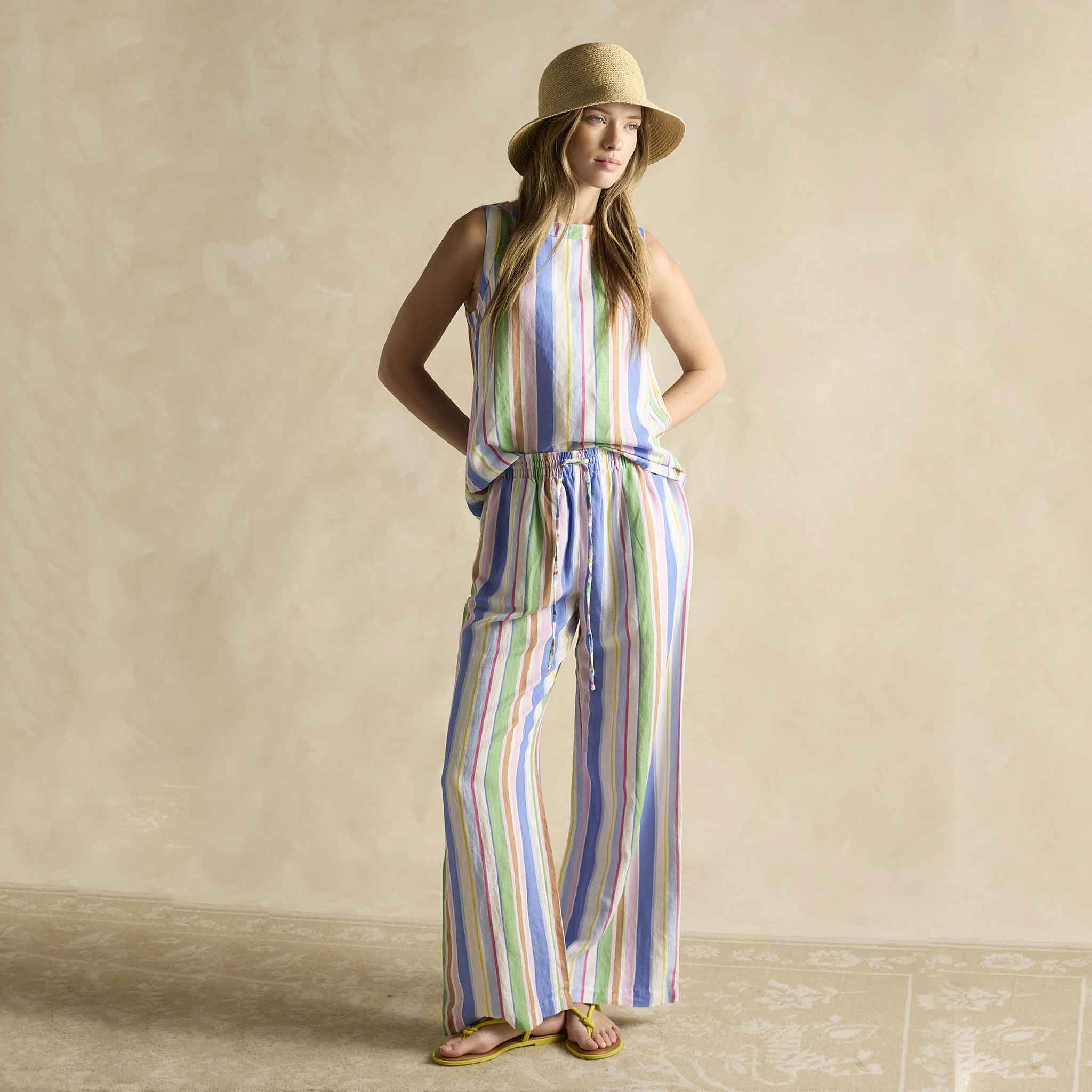 Joules Cove Multi Stripe Sleeveless Top