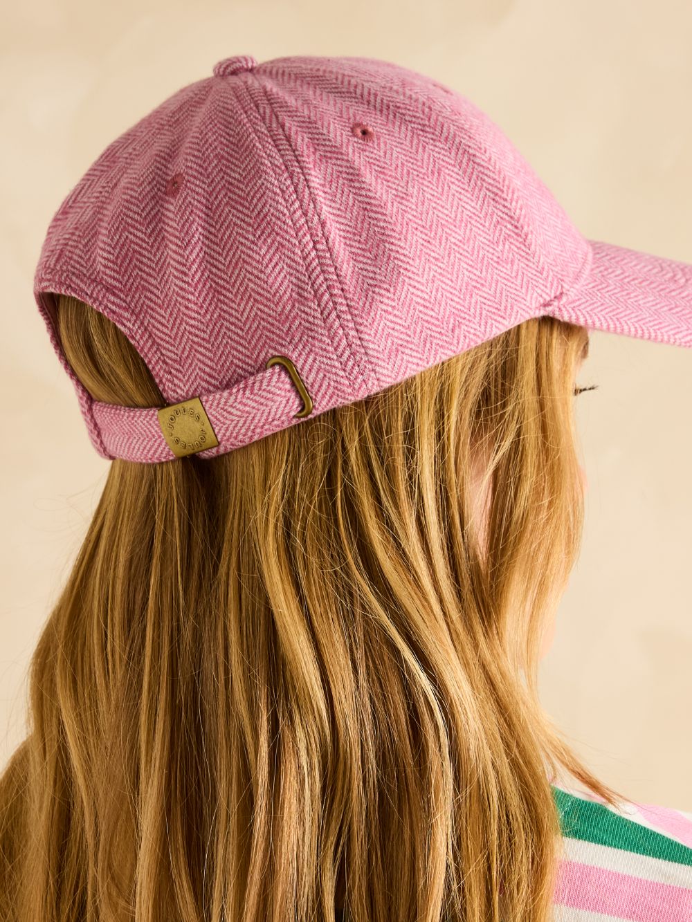Joules Daley Pink Herringbone Cap 5