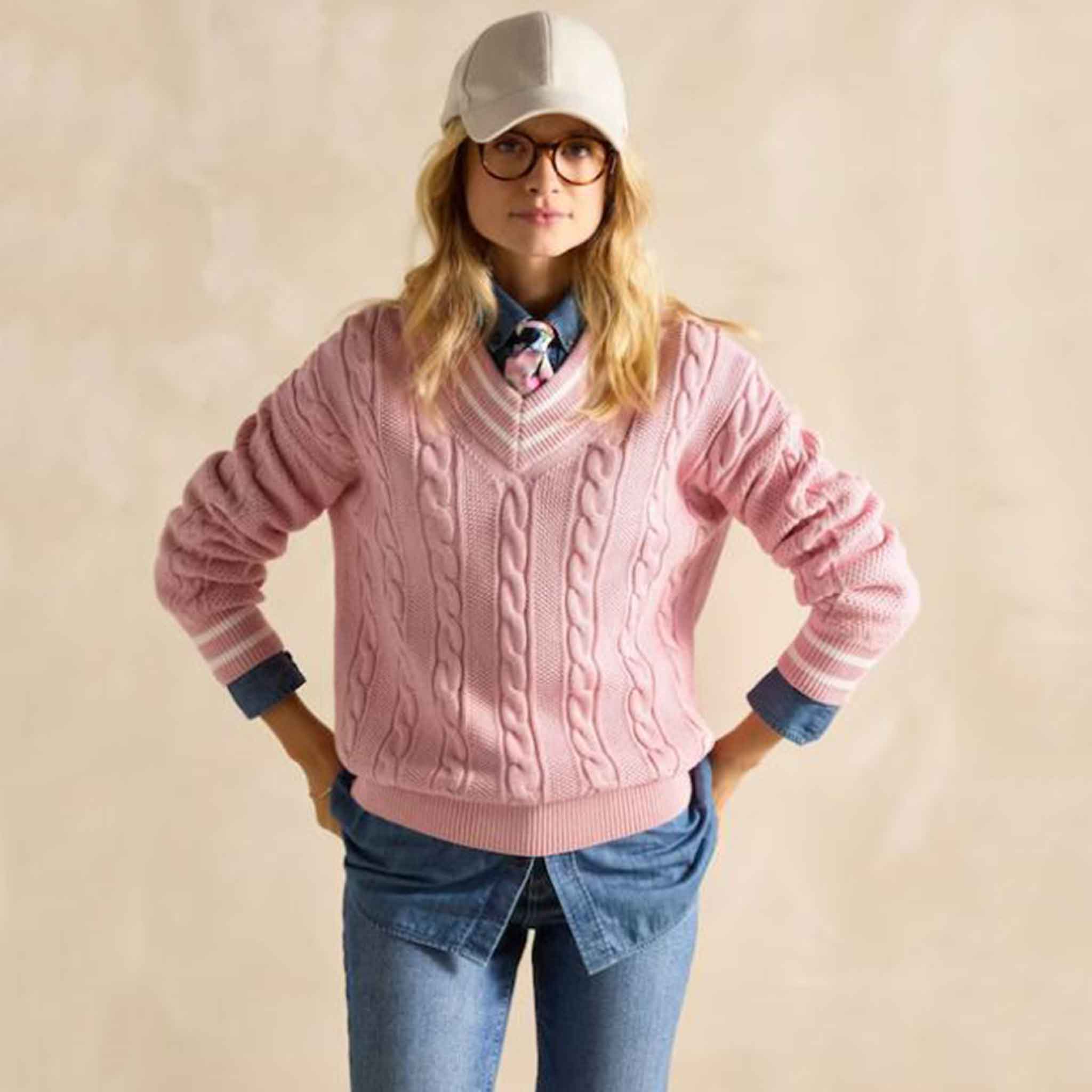 Joules-Dibbly-Cotton-Cable-Knit-Cricket-Jumper-Pink-4