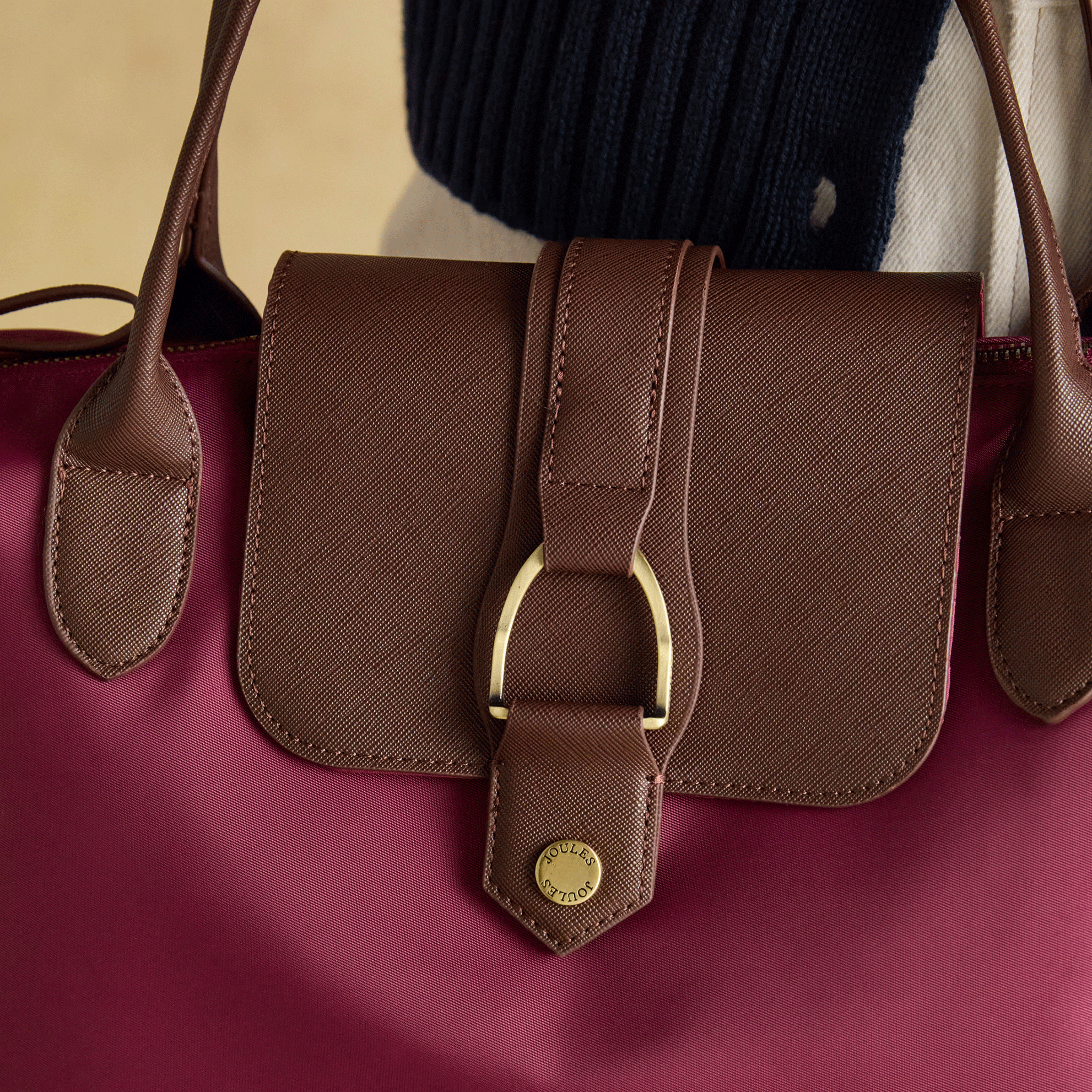 Joules Edie Shopper Bag Berry Red