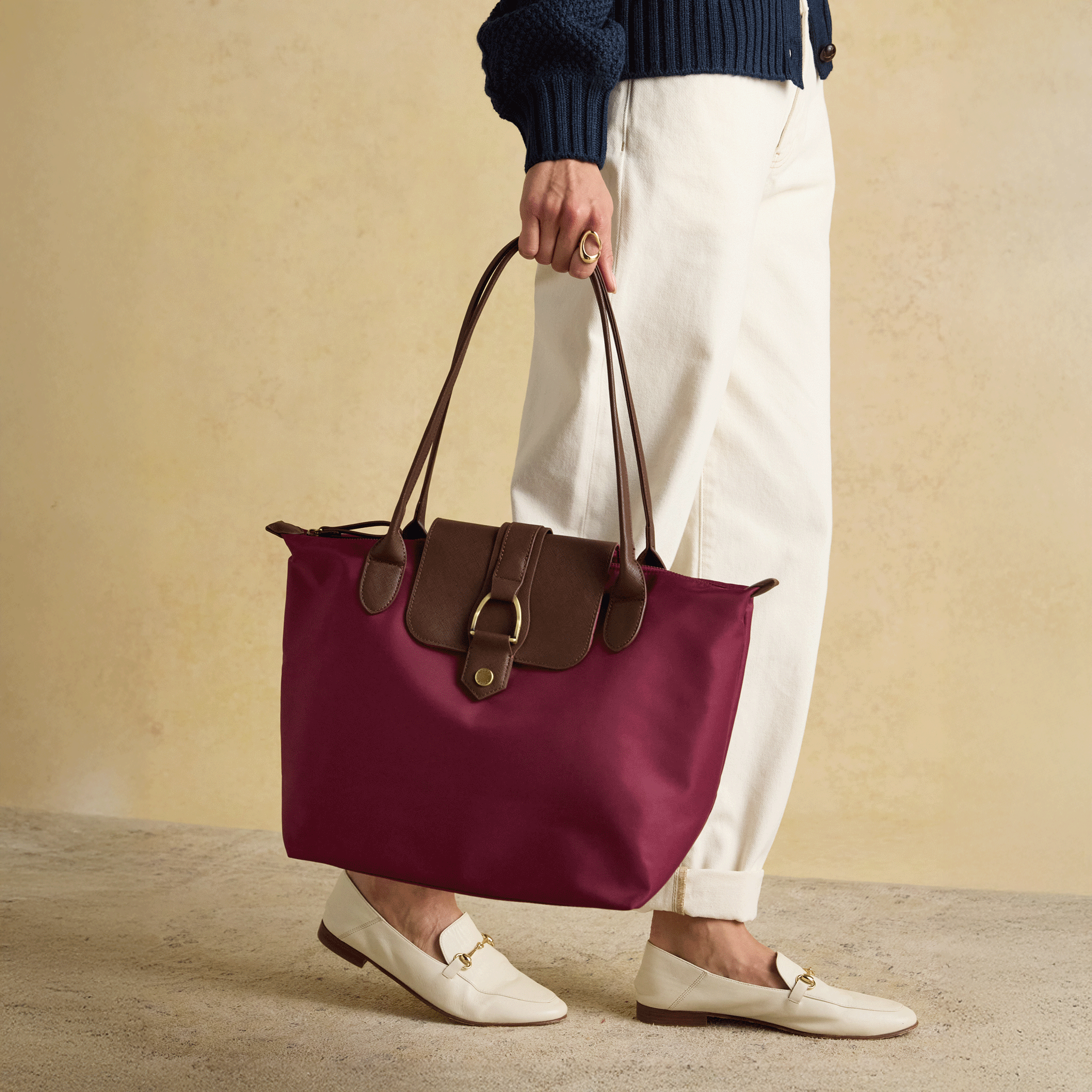 Joules Edie Shopper Bag Berry Red