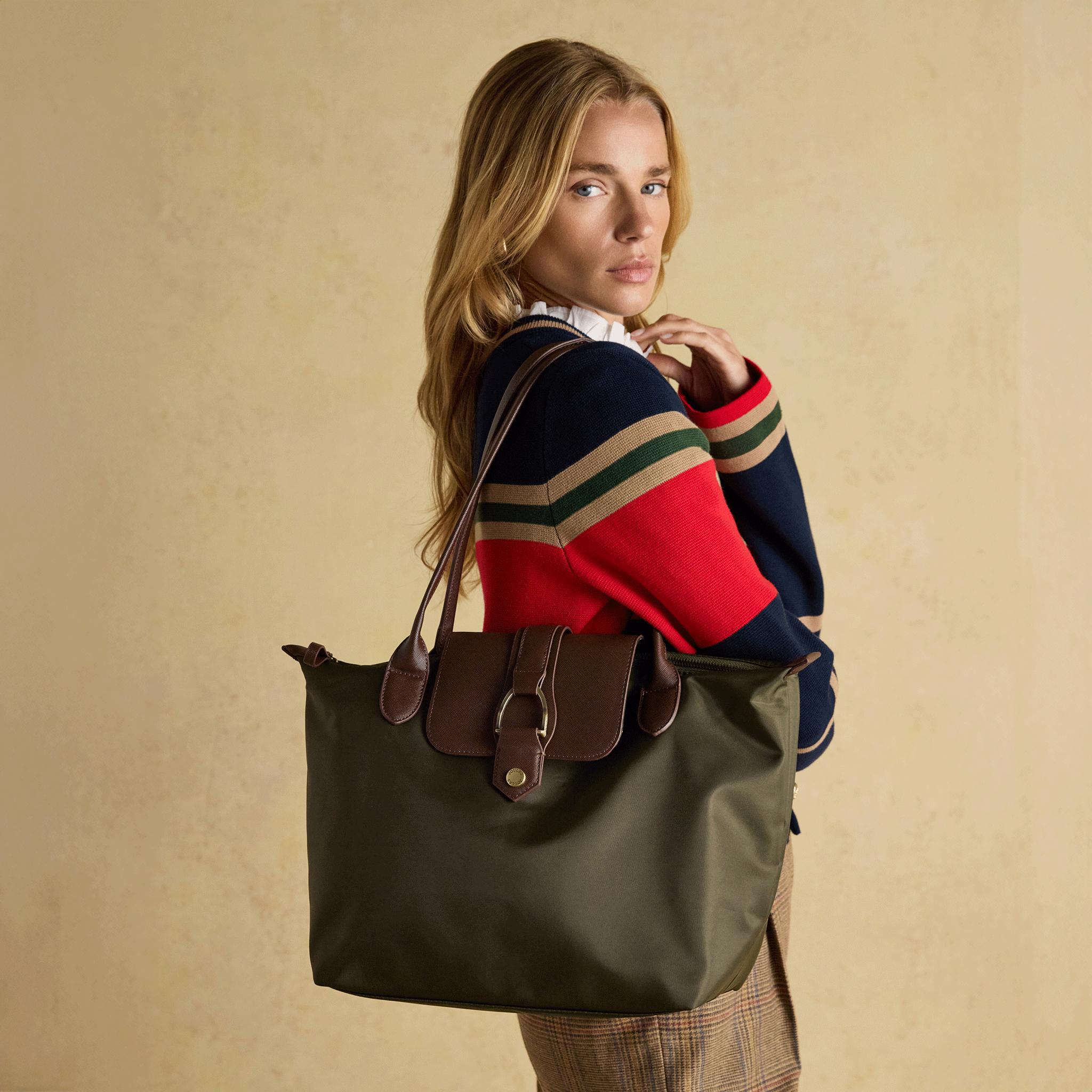 Joules Edie Shopper Bag Khaki Green