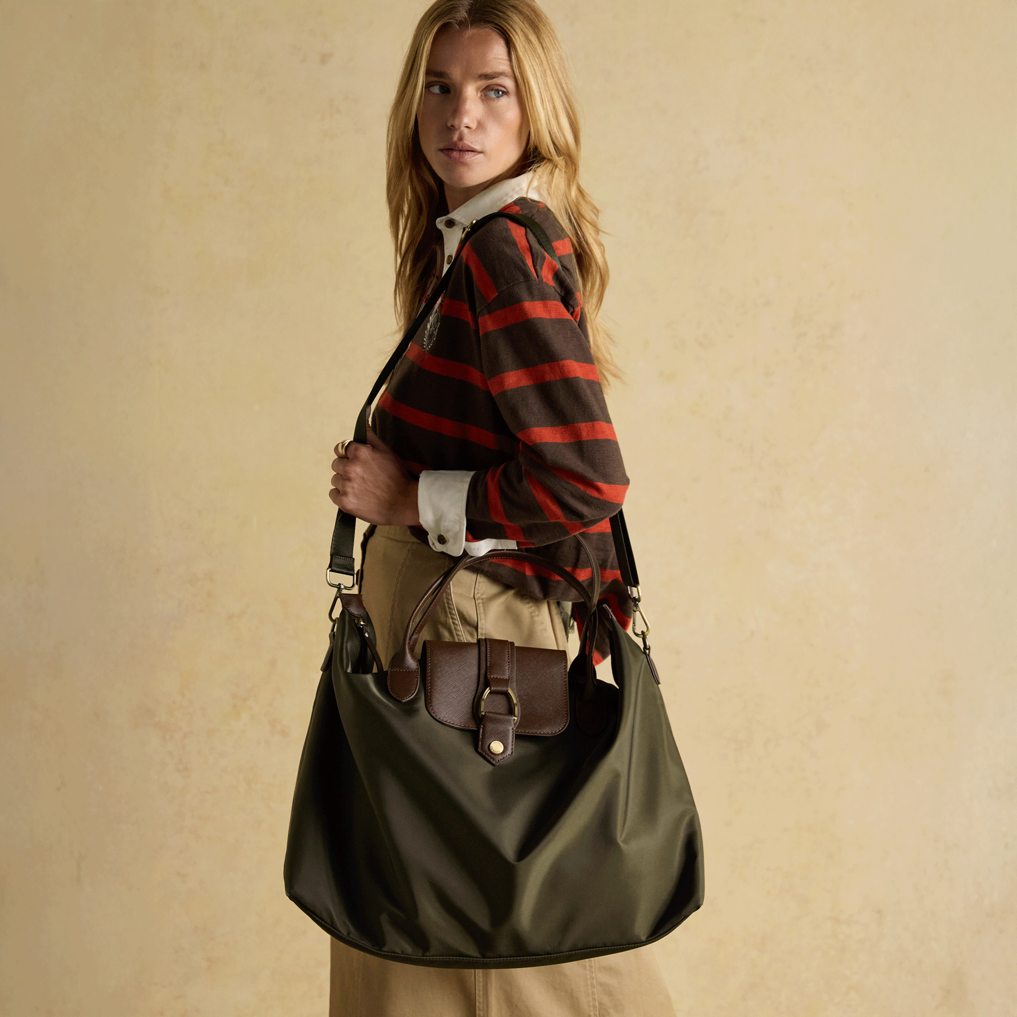 Joules Edie Weekend Bag with Shoulder Strap Khaki Green