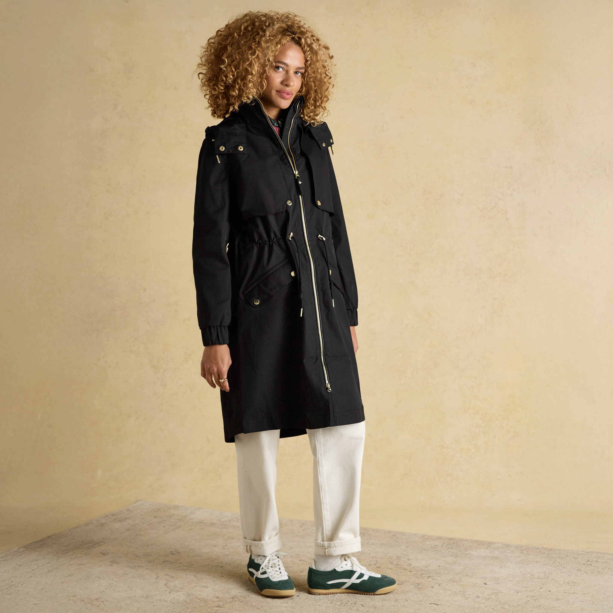 Joules Elbridge Black Waterproof Coat with Hood