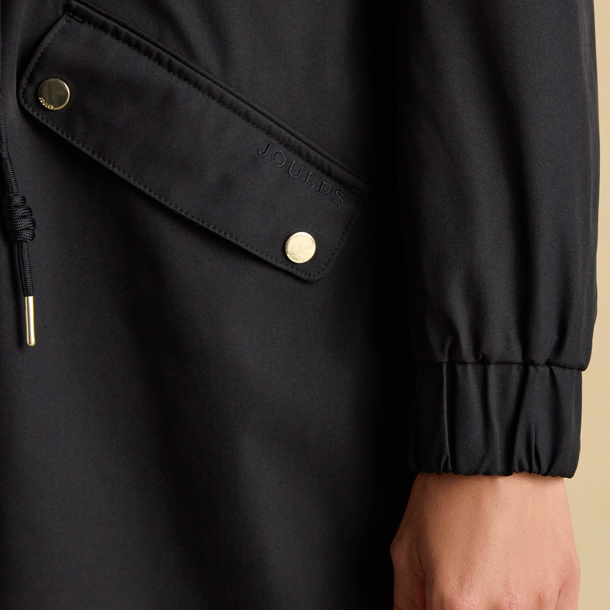 Joules Elbridge Black Waterproof Coat with Hood