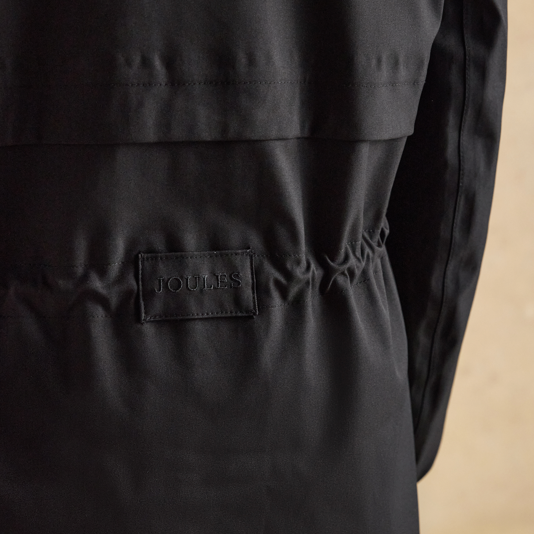 Joules Elbridge Black Waterproof Coat with Hood