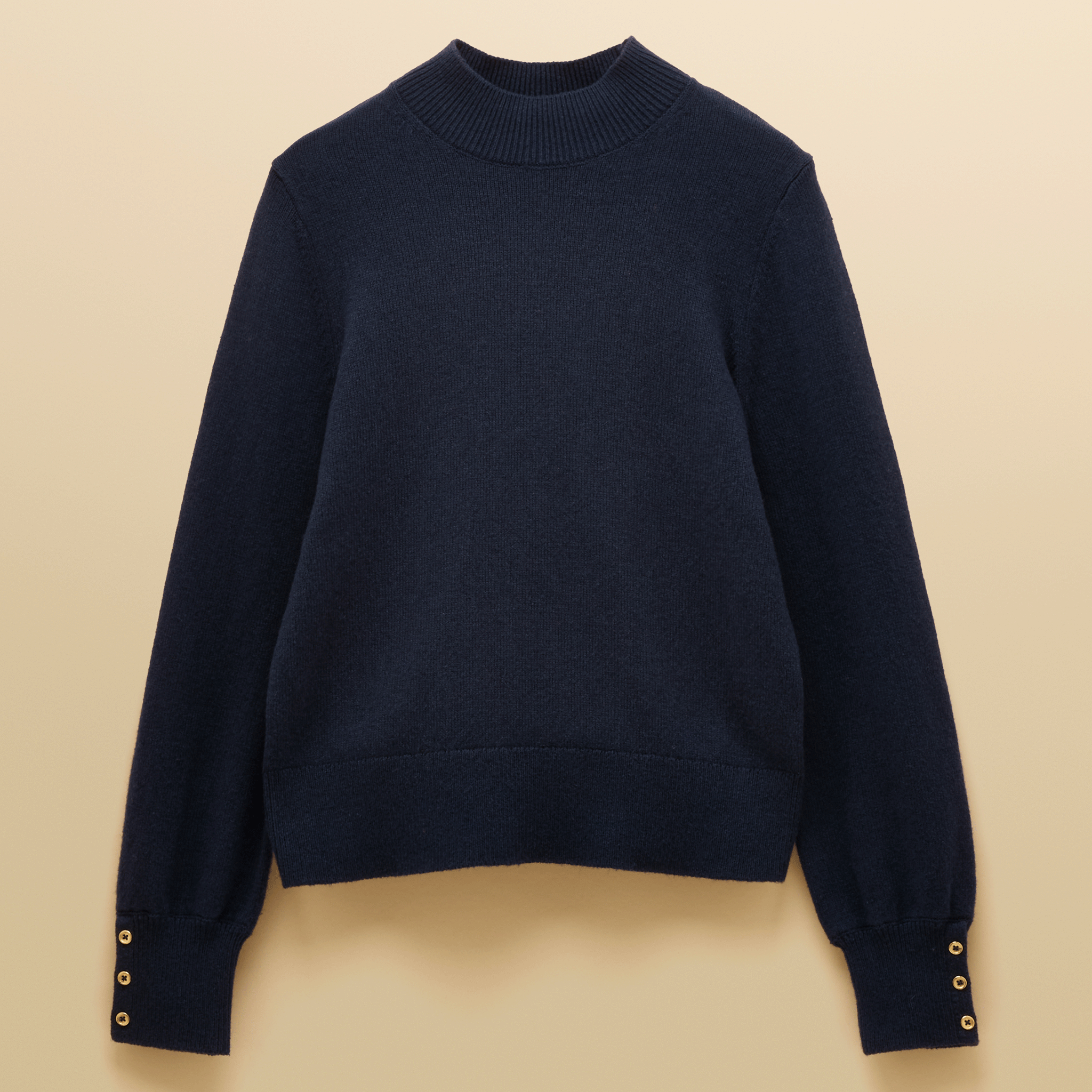 Joules Enid Cotton-Rich High Neck Jumper Navy