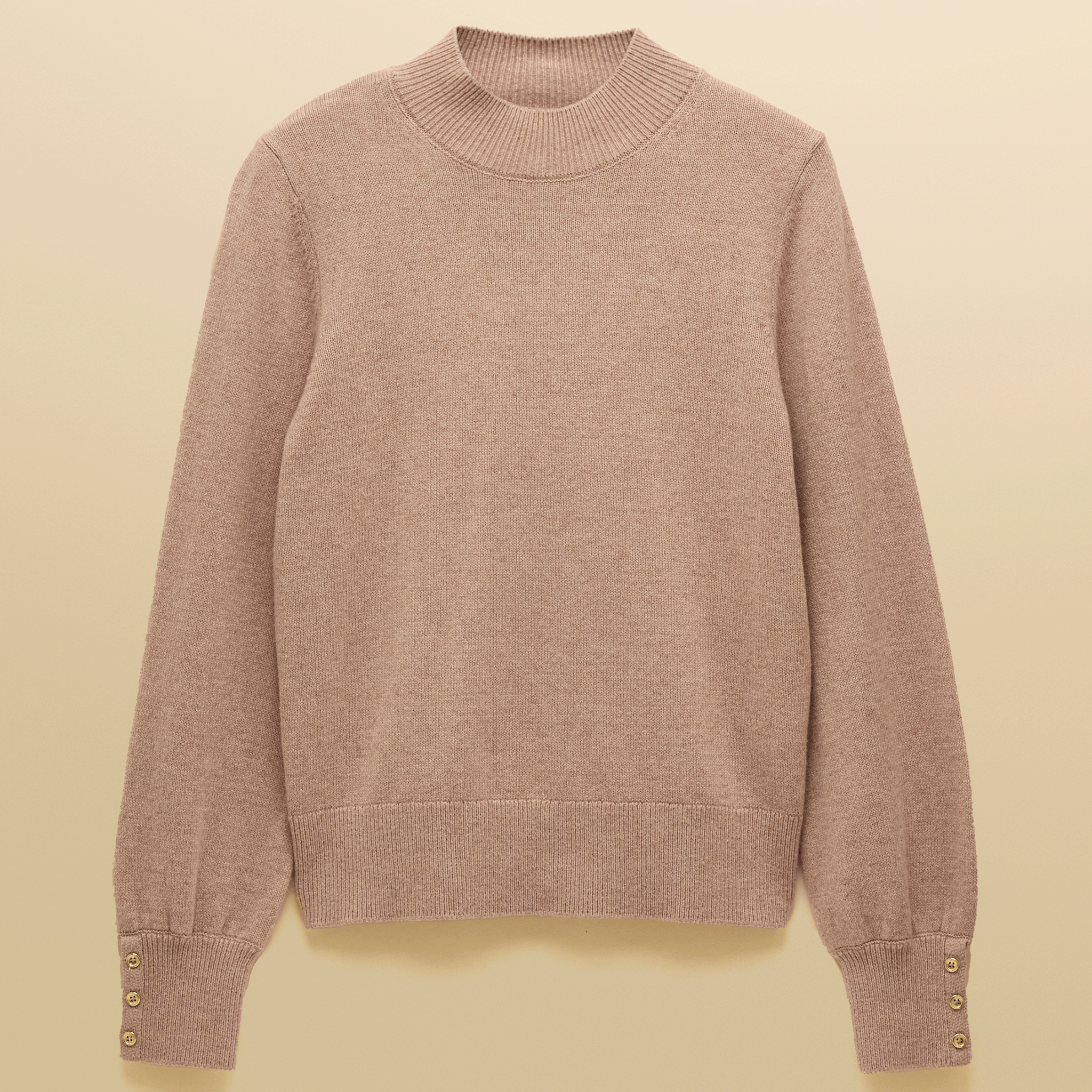 Joules Enid Cotton-Rich High Neck Jumper Oatmeal