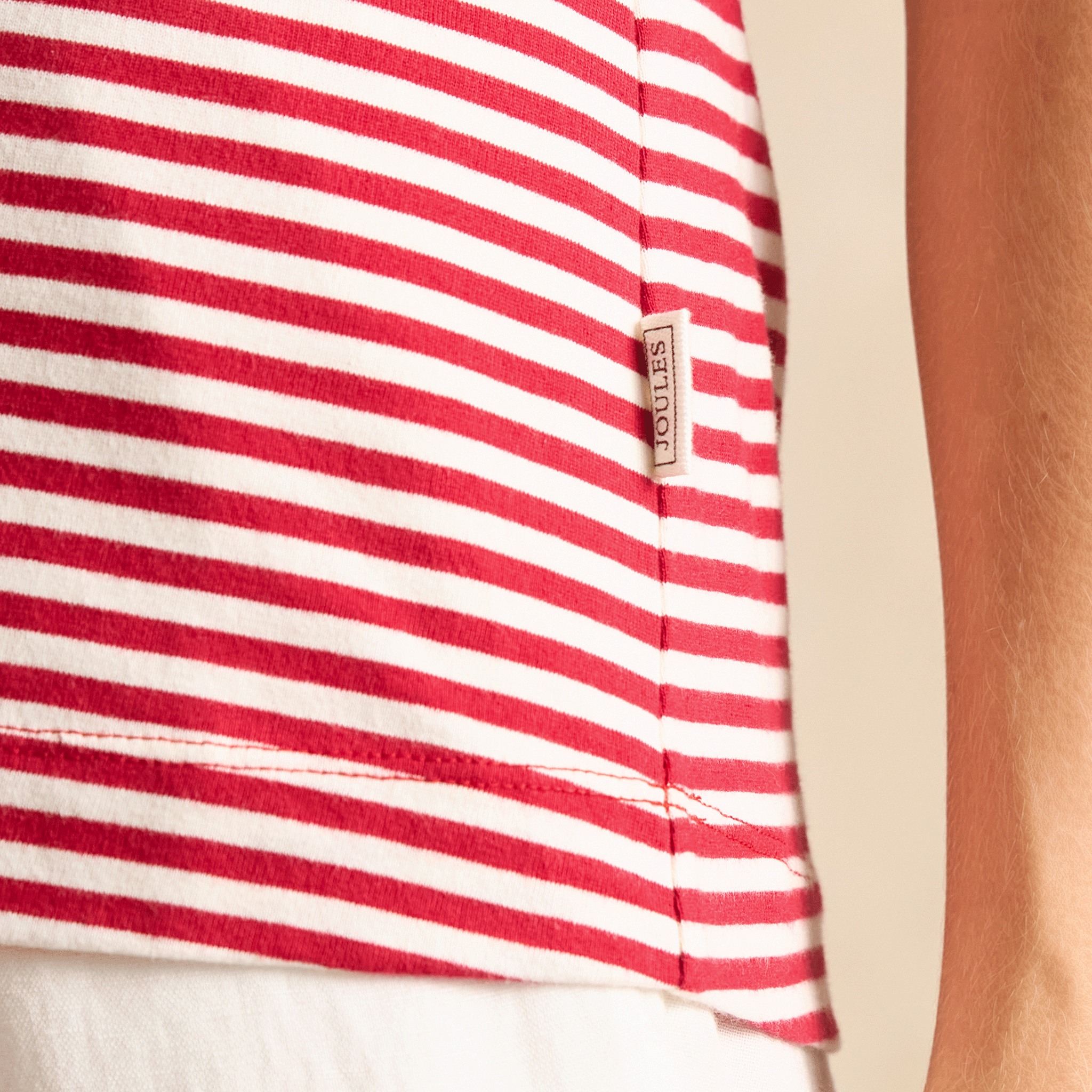 Joules Erin Short Sleeve Striped T-Shirt Red