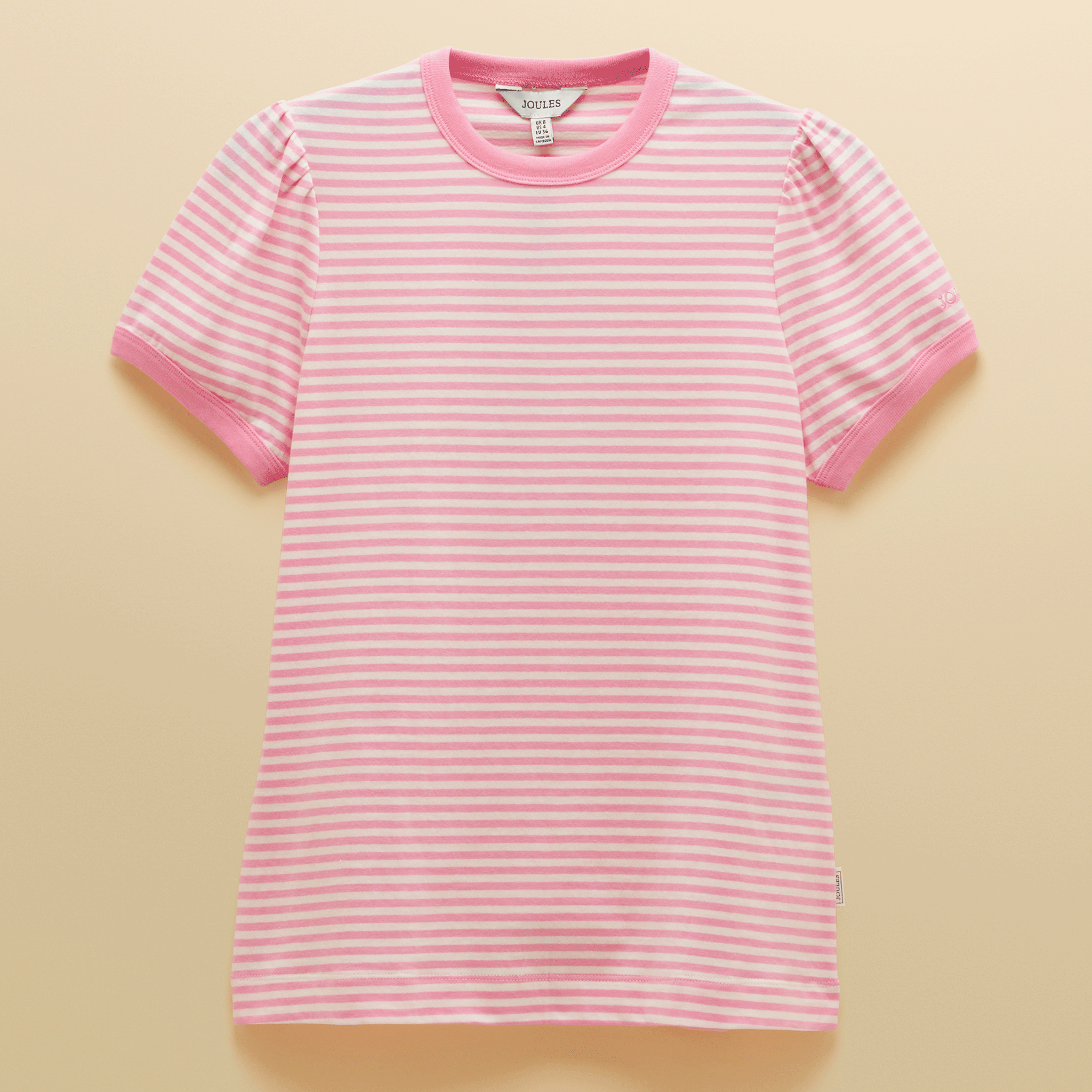 Joules Erin Striped Short Sleeve T-Shirt Pink Stripe