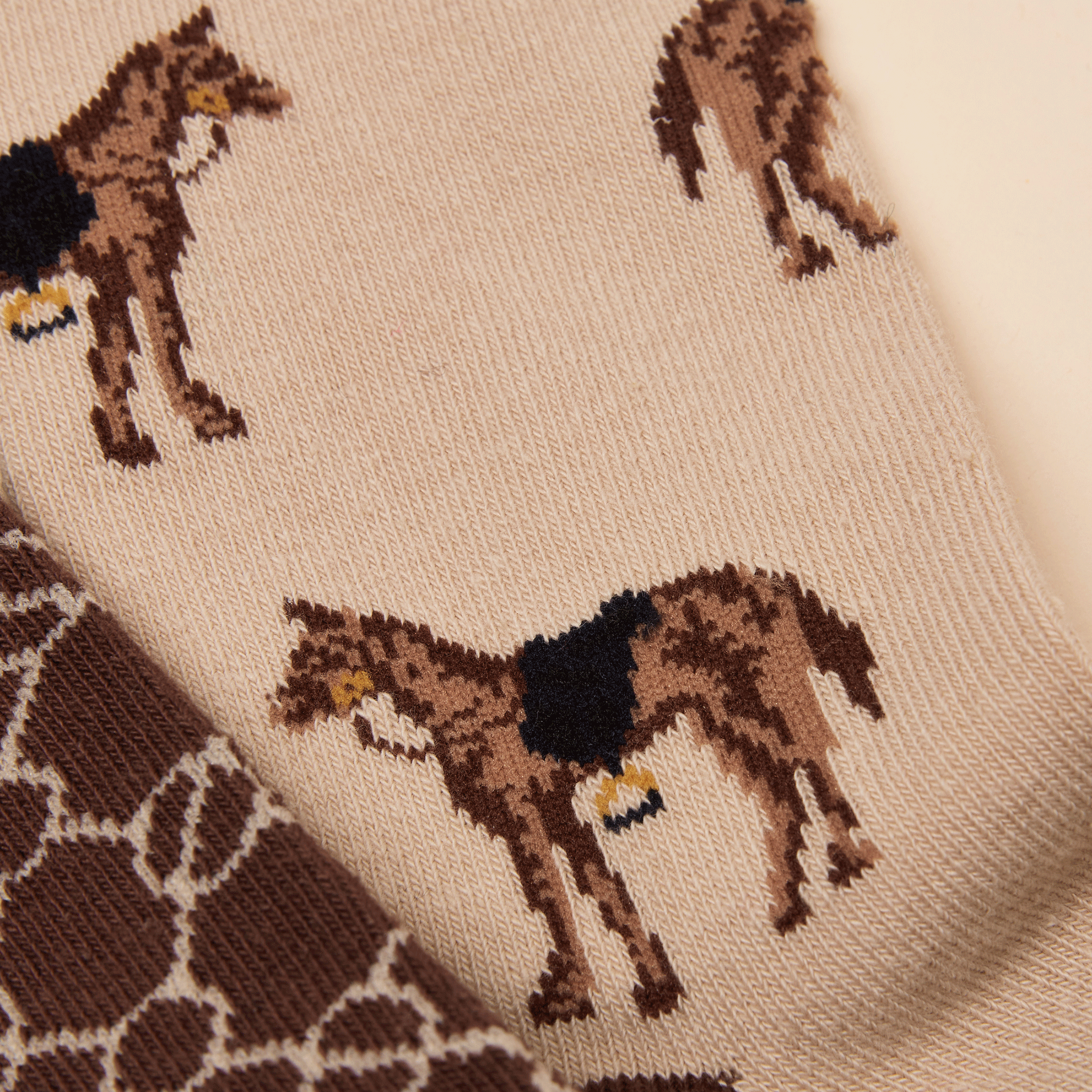 Joules Everyday Brown-Cream Cotton Blend Socks 2 Pack