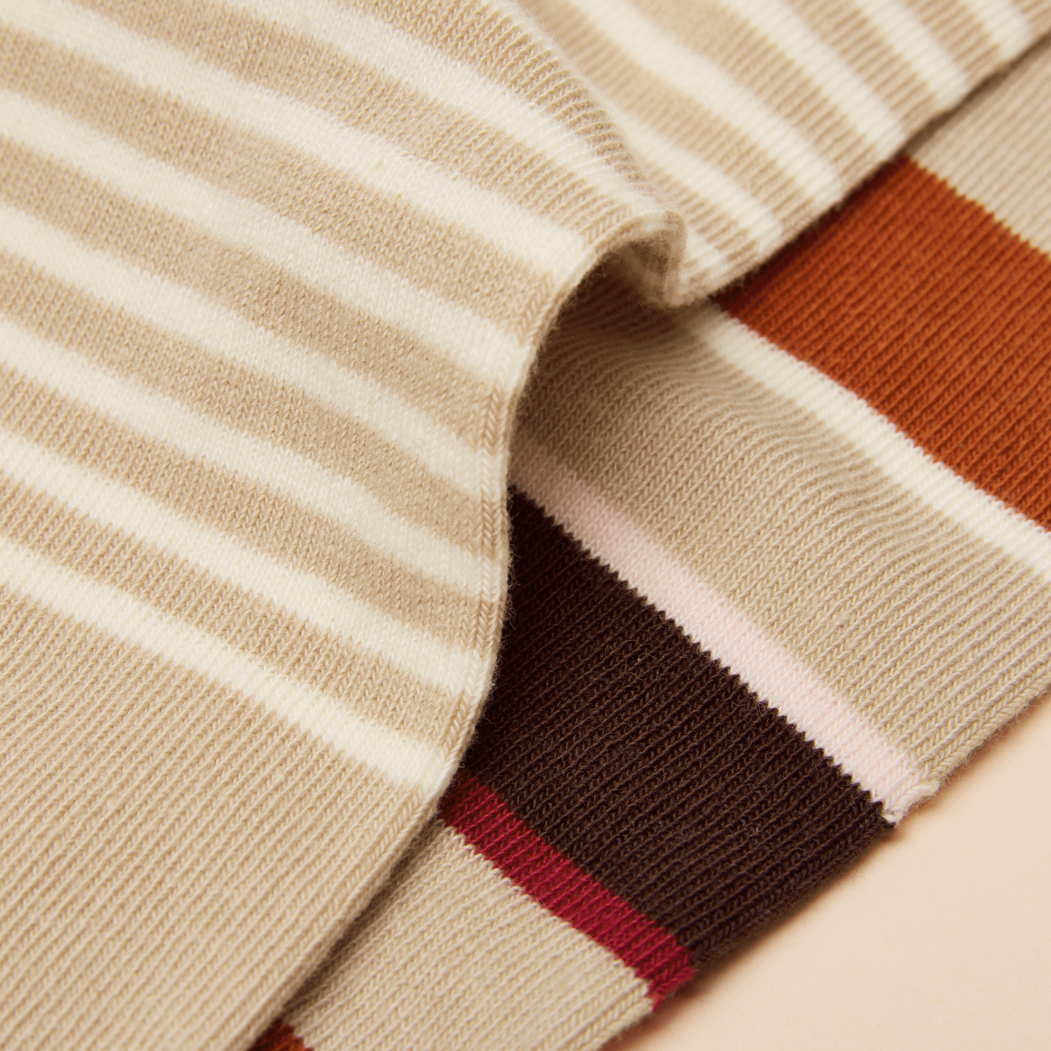 Joules Everyday Orange-Neutral Cotton Blend Socks 2 Pack