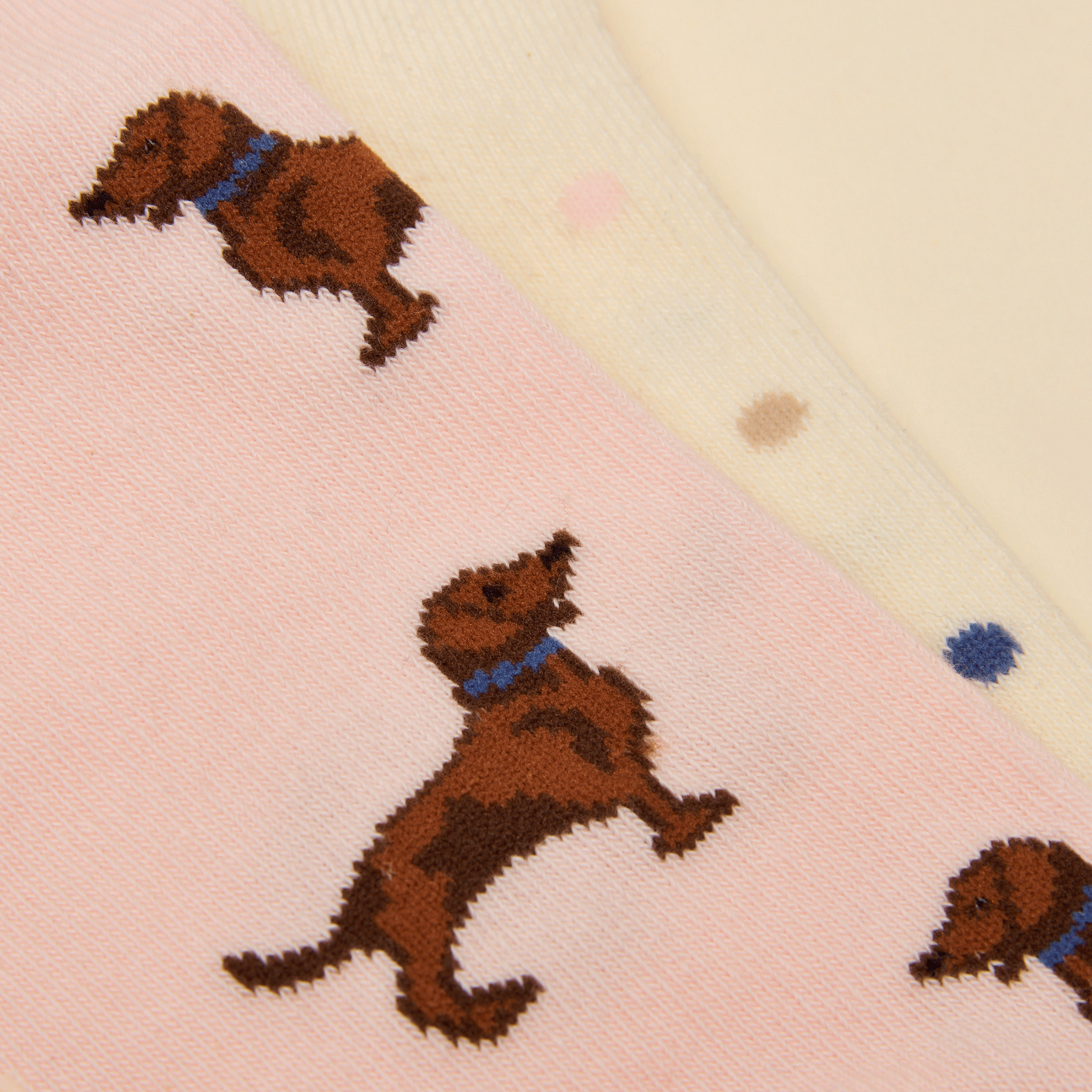 Joules Everyday Pink-Blue Cotton Blend Socks 2 Pack