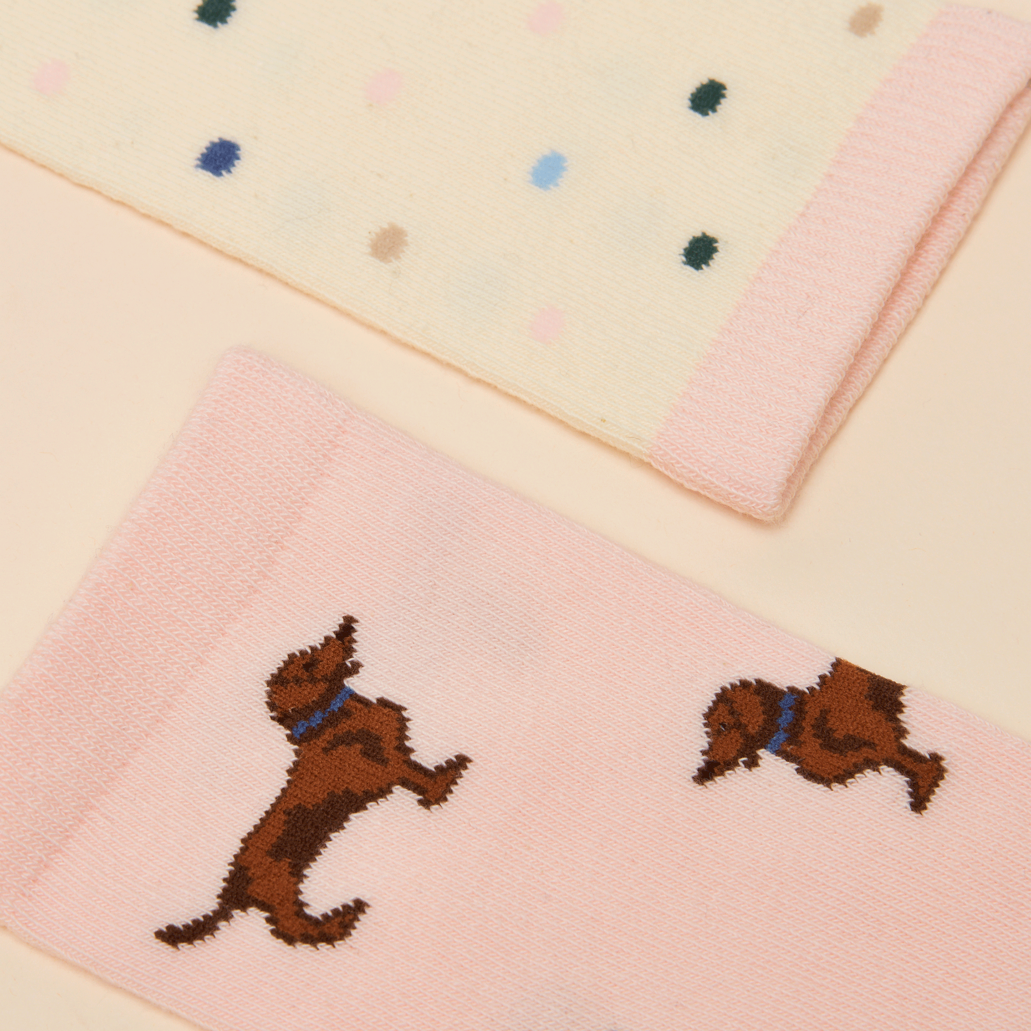 Joules Everyday Pink-Blue Cotton Blend Socks 2 Pack