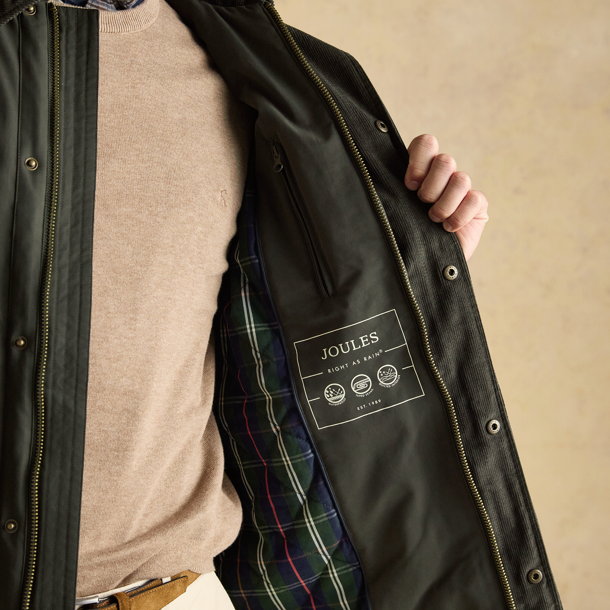 Joules Farleigh Waterproof Midweight Country Coat Green