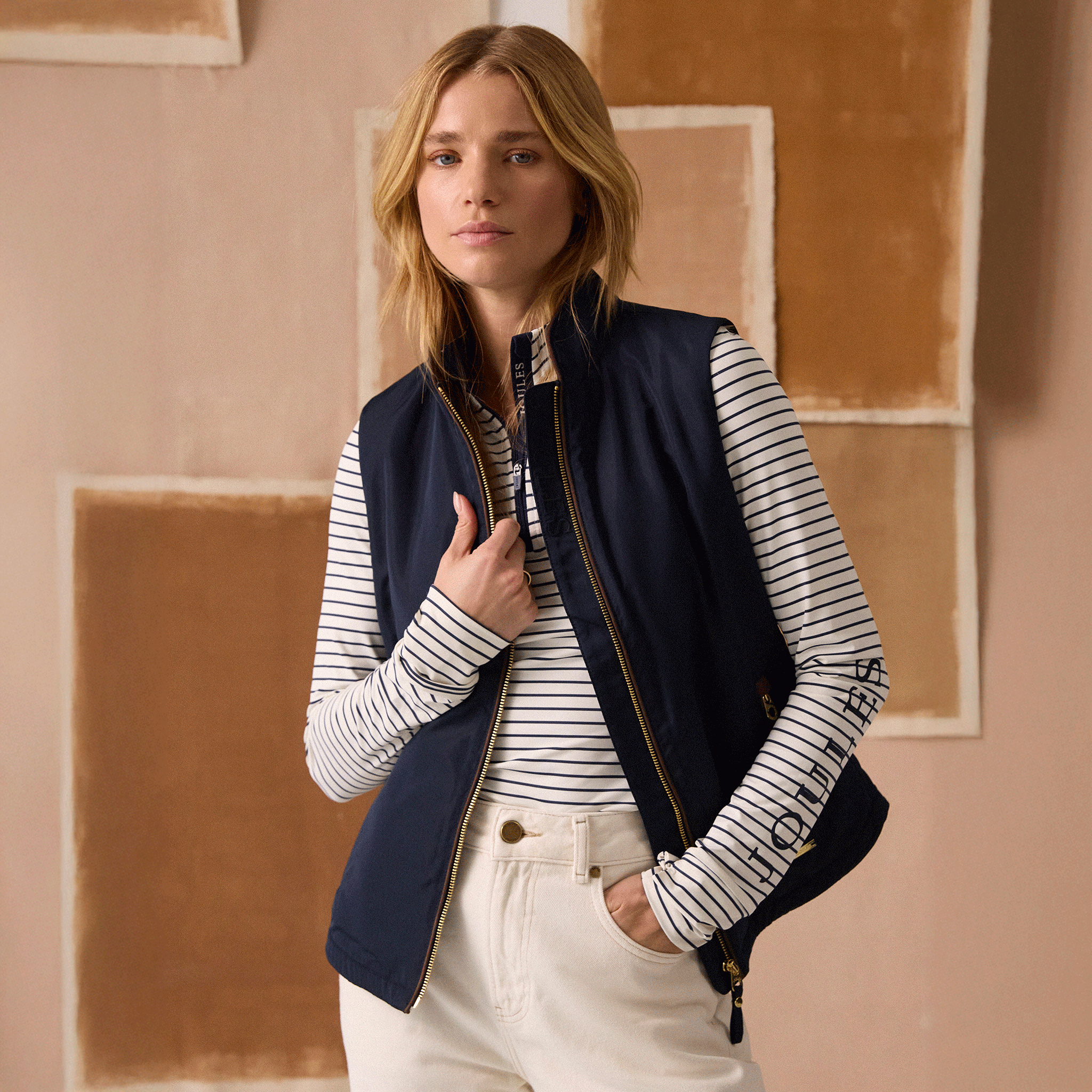 Joules Farnham Fleece Lined Gilet in Navy