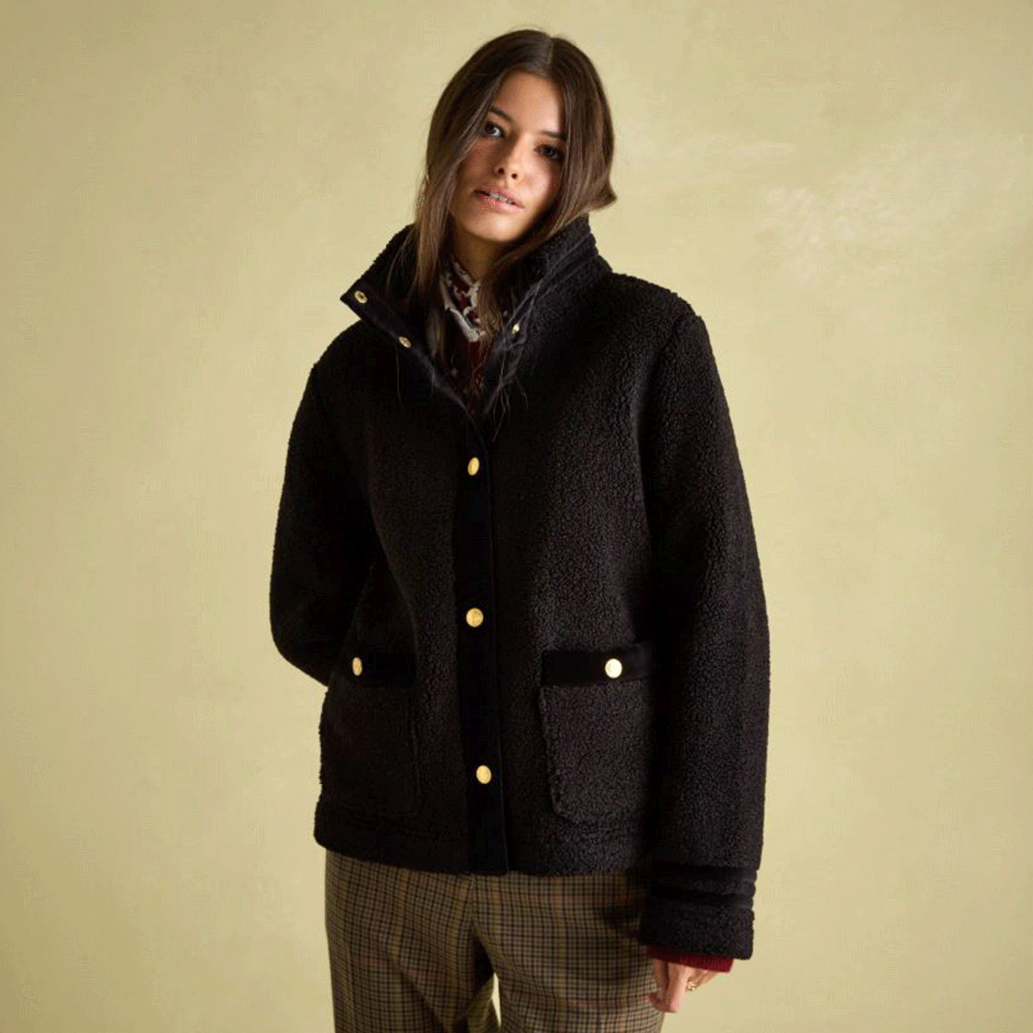 Joules Fleur Fleece Jacket Black